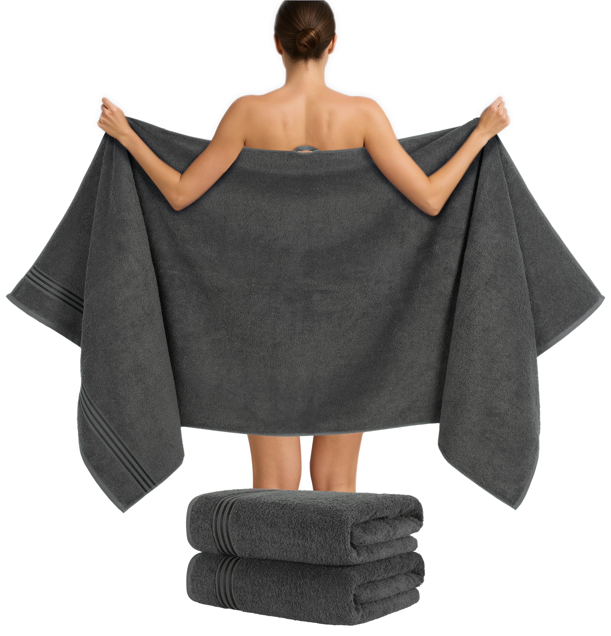 HAMMETEX Saunatuch »Hammetex 2er Set extra große Saunatücher«, (Packung, 2 St., 80x200 Saunatücher), 100% Baumwolle – Weich & Saugfähig – Luxuriöse Große Spa-Badetücher