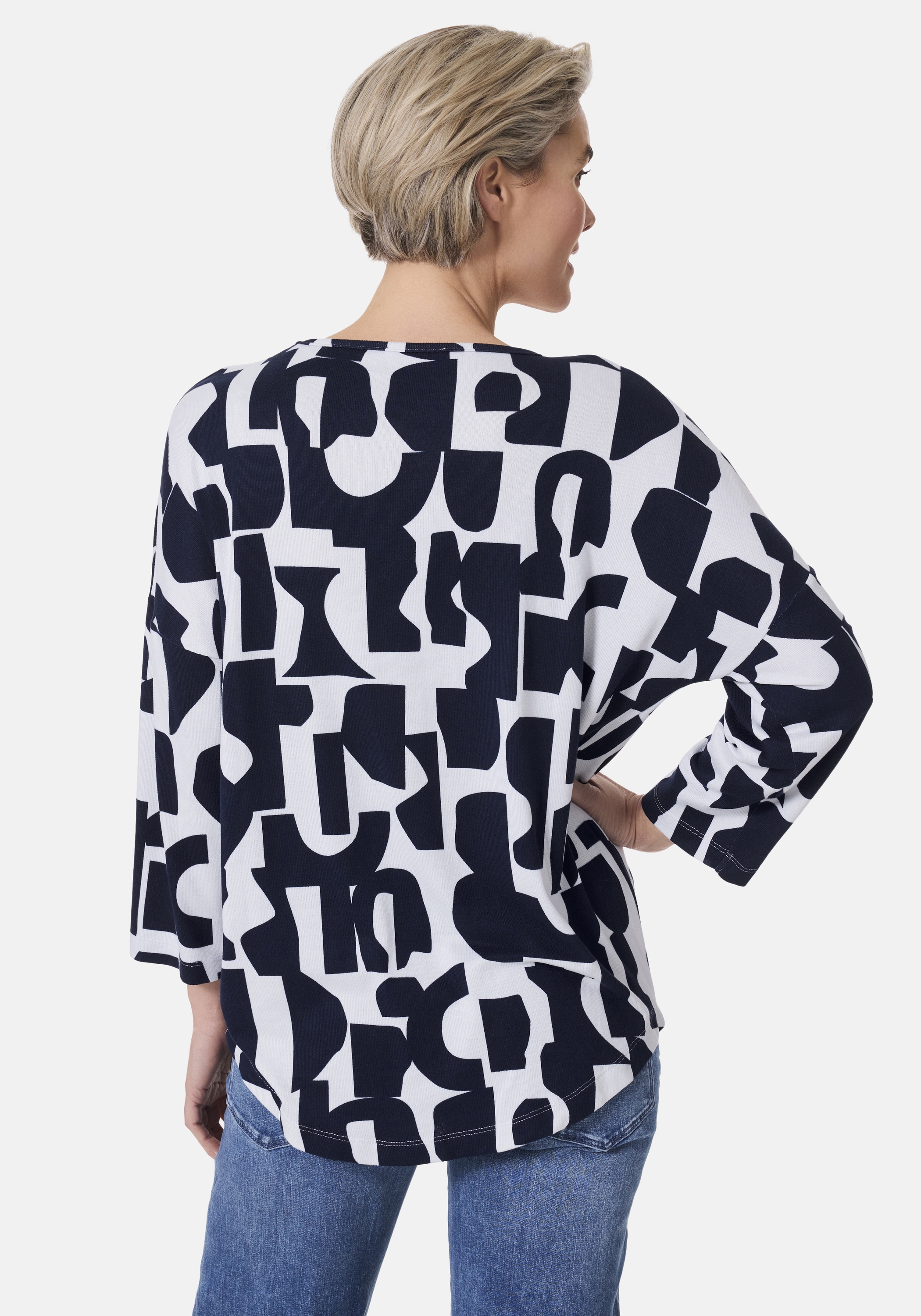 STOOKER WOMEN T-Shirt »CARLY Print T-Shirt 3/4-Arm«, Print-Shirt Loose Fit Print Shirt mit 3/4 Arm für Damen