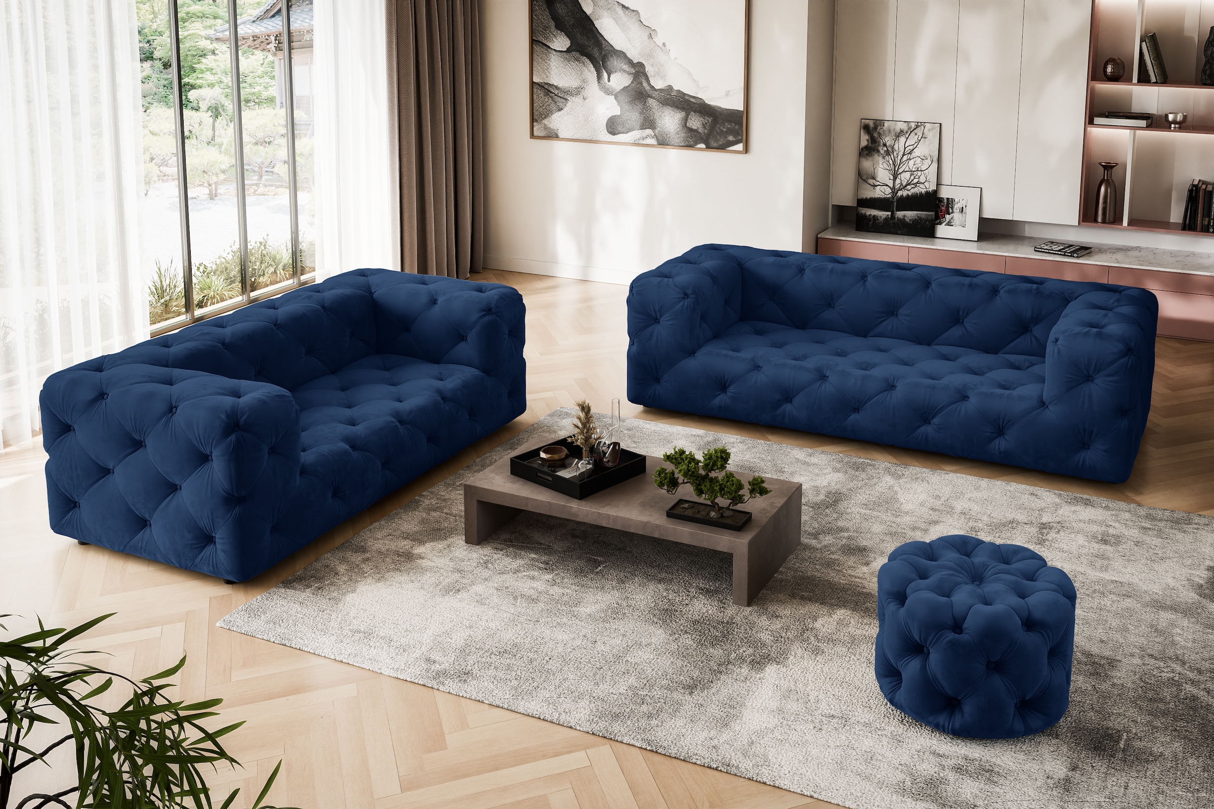 Places of Style 2-Sitzer »FOLLINA«, 2-Sitzer Sofa mit klassischer Chesterfi günstig online kaufen