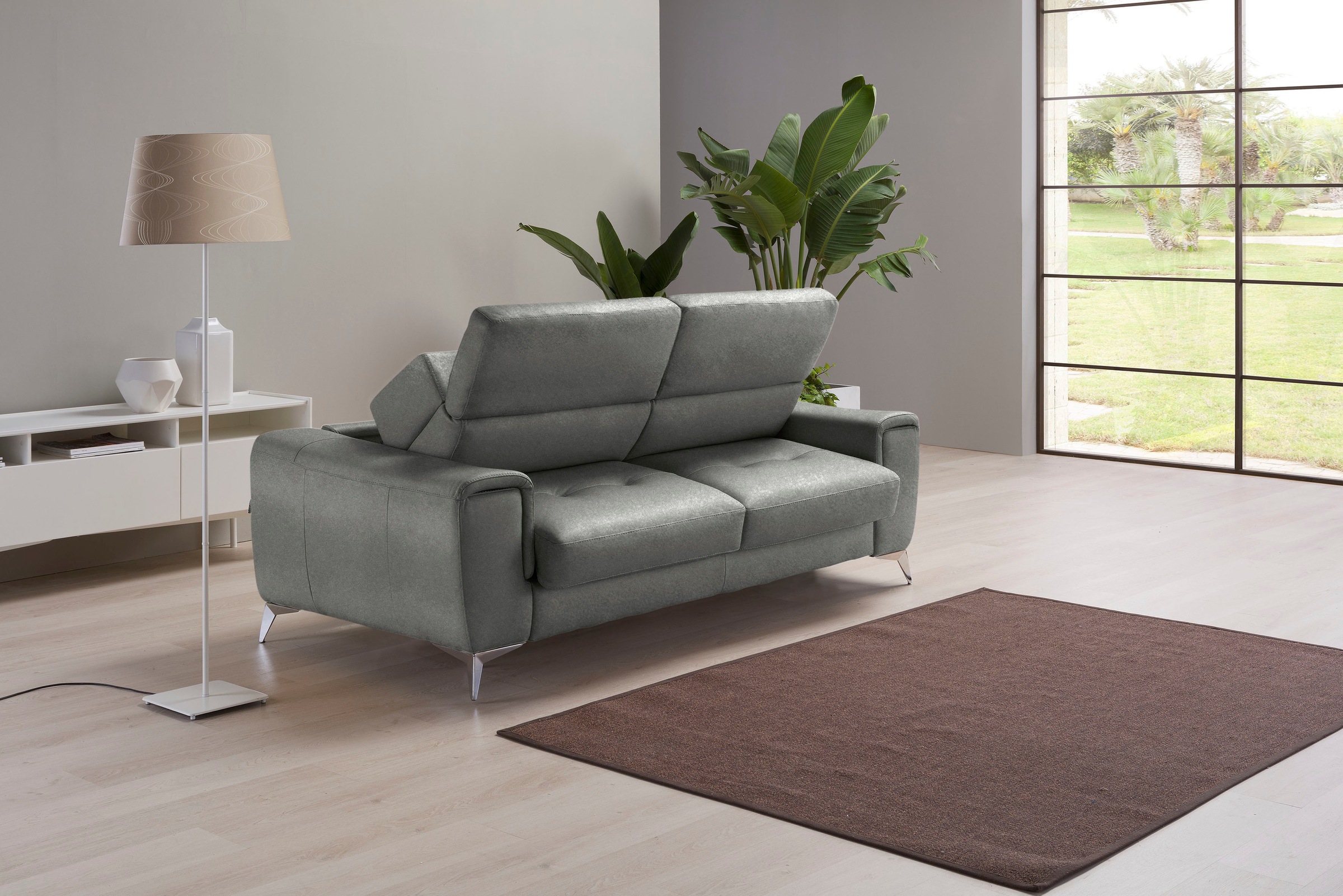 Egoitaliano Schlafsofa »Francine, Designsofa, Loungesofa mit Dauerschlaffunktion, Bettfunktion«, hochwertiger Metallbettrahmen & Matratze, Kopfteil manuell verstellbar