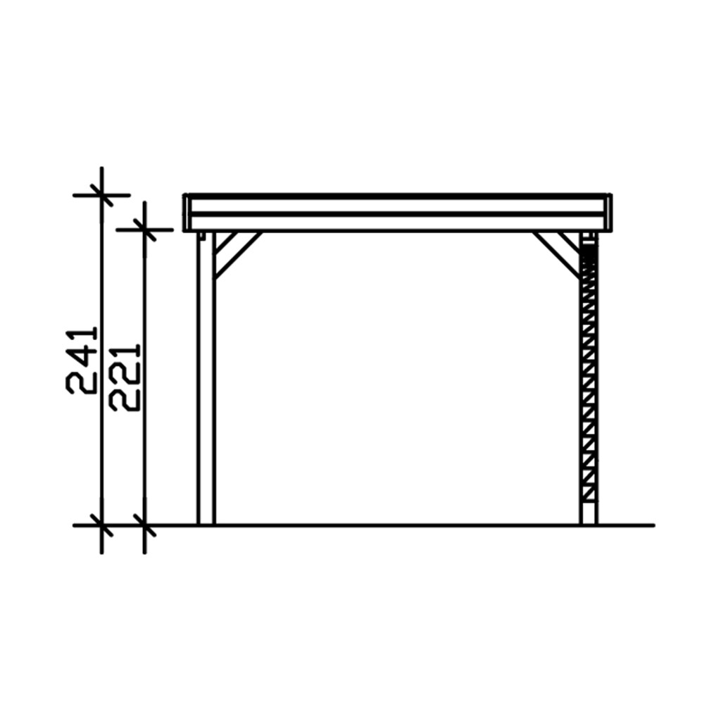 Skanholz Einzelcarport »Friesland Set 5«, Fichtenholz, 270 cm, dunkelgrau