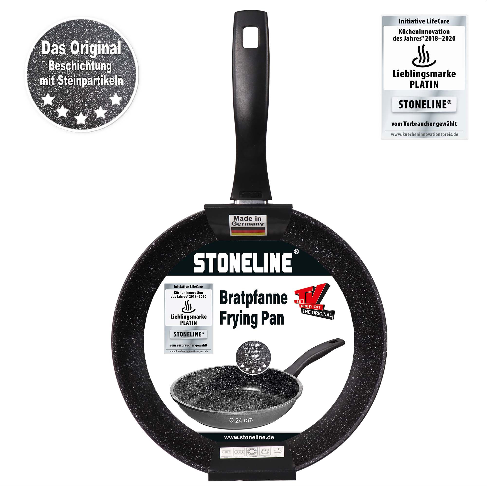 STONELINE Bratpfanne, Aluminium, (1 tlg.), STONELINE®- Keramikbeschichtung, Induktion