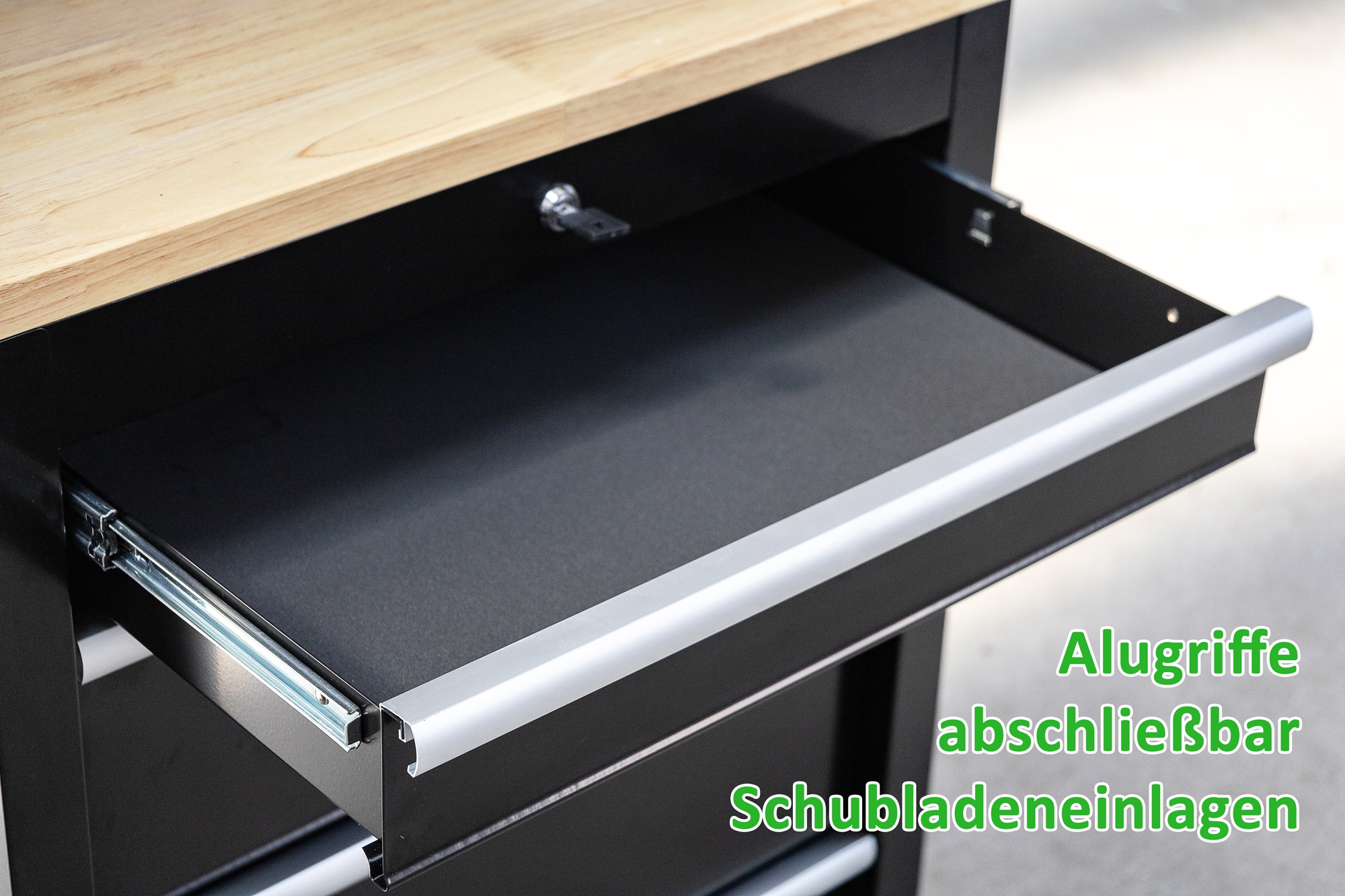 ONDIS24 Werkstatt-Set »Männerküche 260cm, Schwarz« 8 tlg. tlg.