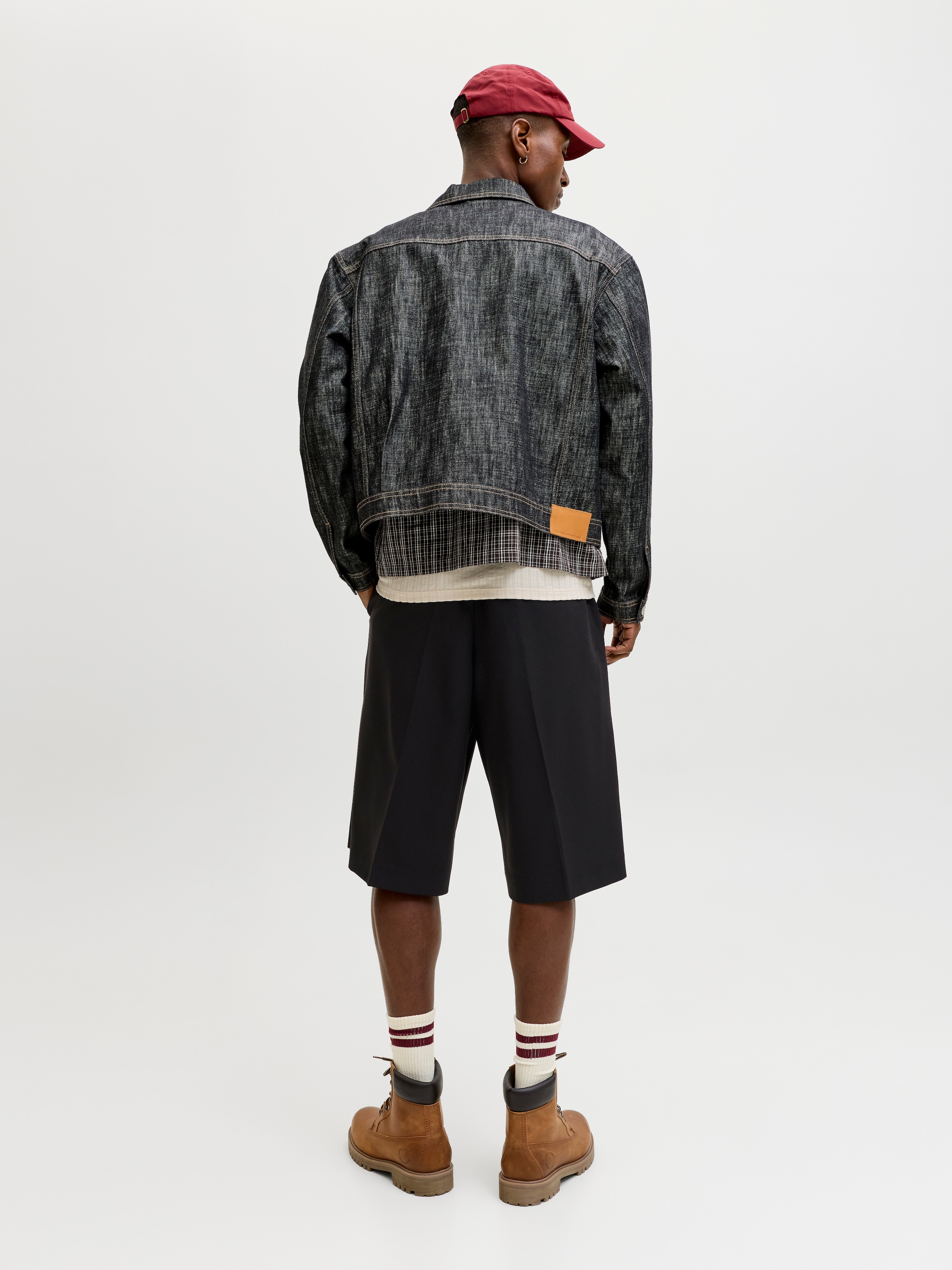 Jack & Jones Chinoshorts »JPSTOWEN TOBY CHINO SHORTS XLNG LN«  Materialmix, baggy fit, hohe Taille