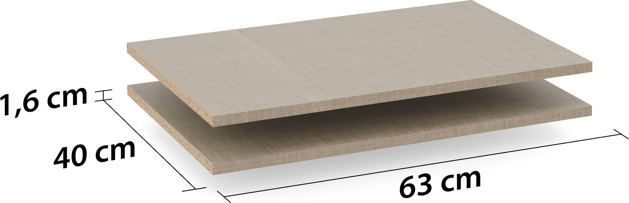 OTTO home Einlegeboden »Zubehör für Schwebetürenschrank PAULLY« 2er-Set Breite 63 cm für Schwebetürenschränke der Serie »PAULLY«
