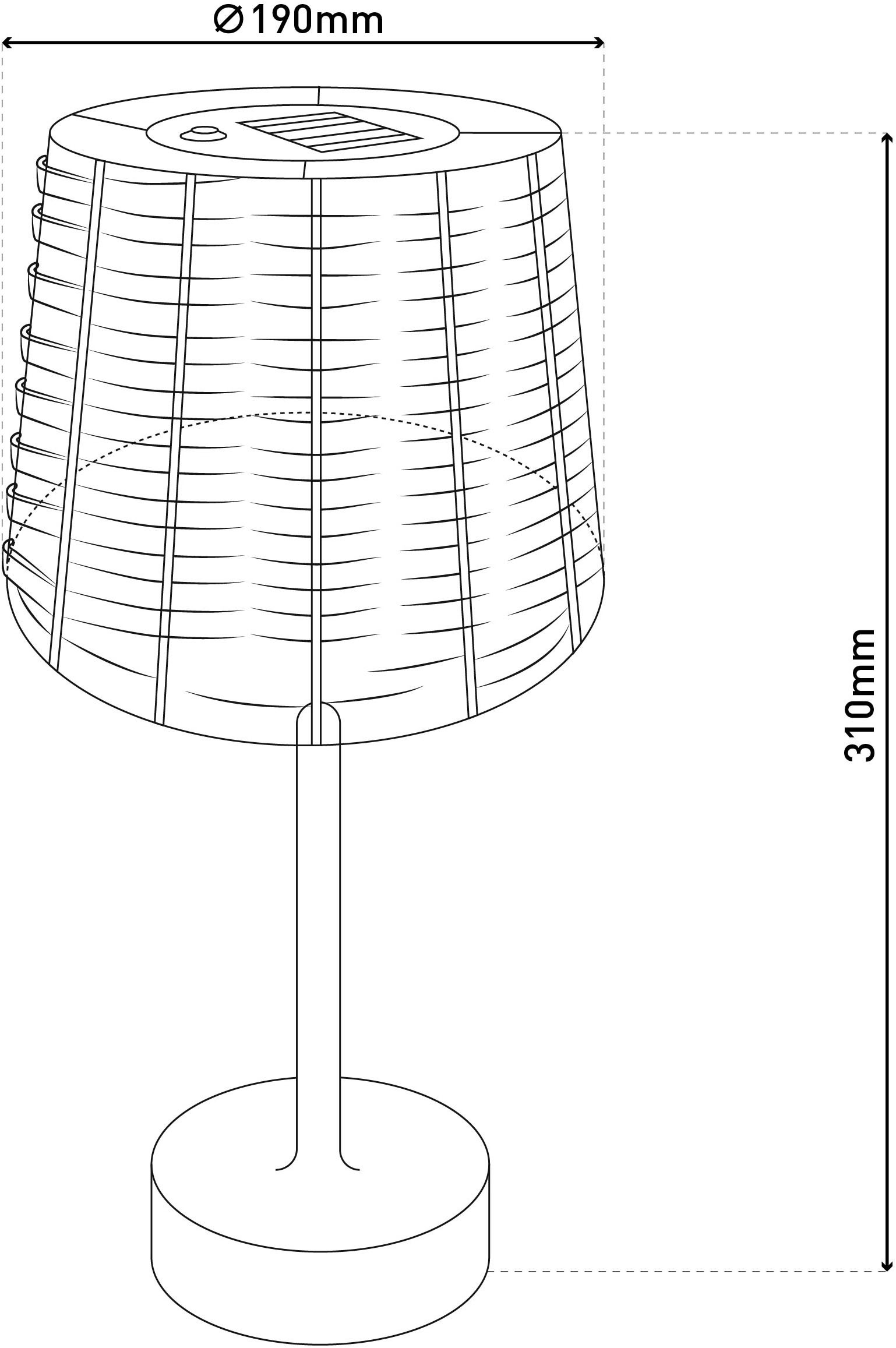 näve Außen-Tischleuchte »Solar-Tisch-Leuchte Rattan braun "RADA"«, Inkl. Dämmerungssensor