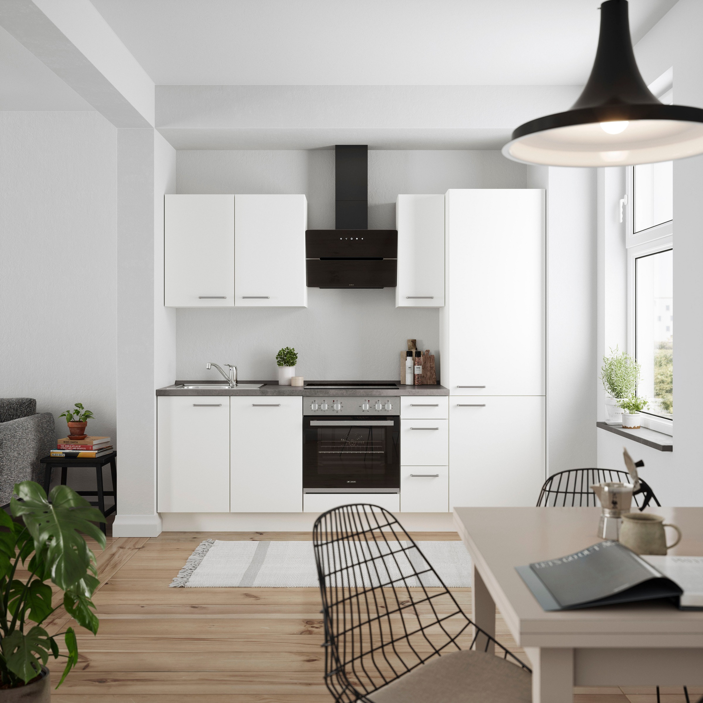 nobilia® Küchenzeile »"Touch II"«, vormontiert, Ausrichtung wählbar, Breite 240 cm, wahlw. mit E-Geräten