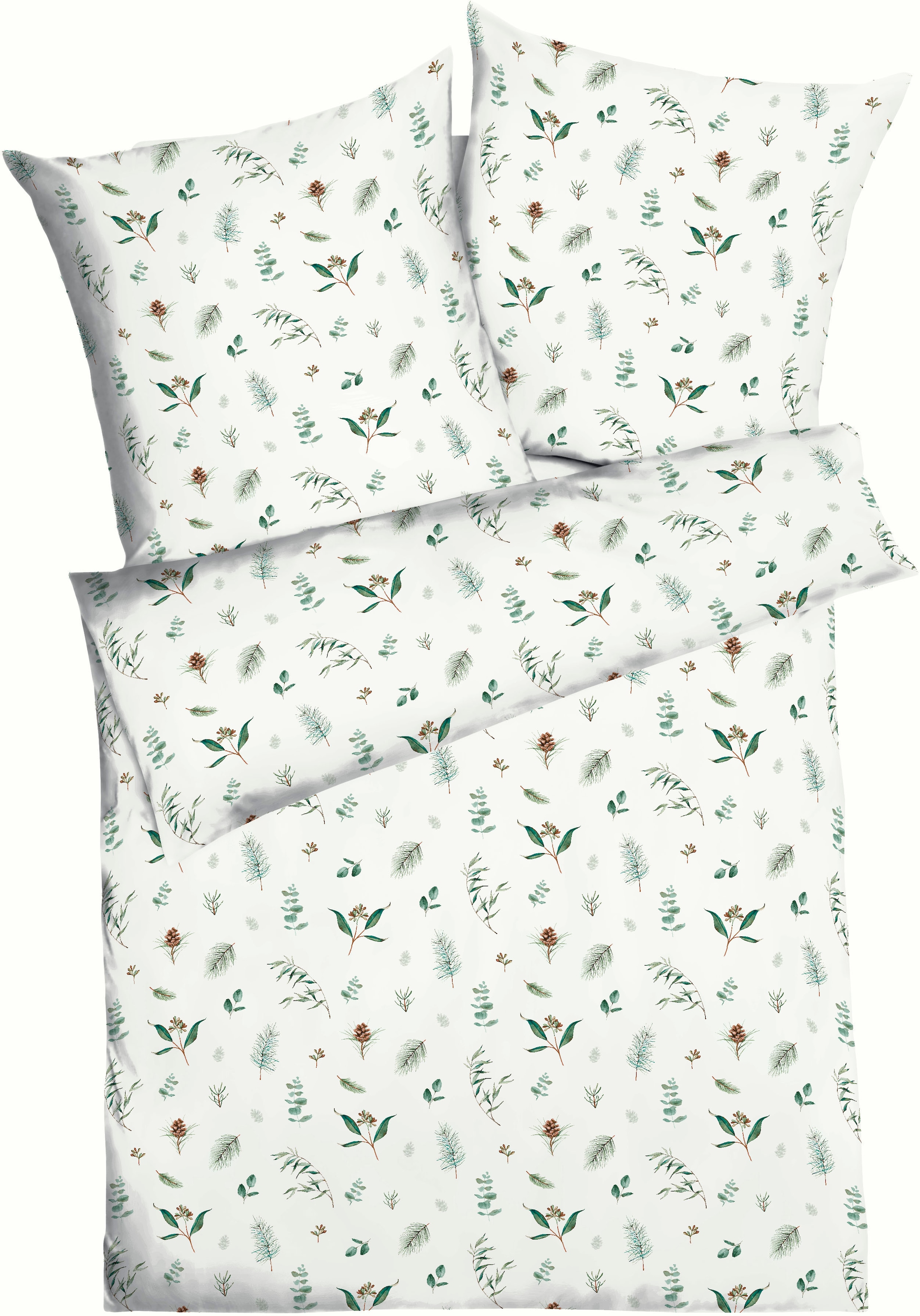 Kaeppel Bettwäsche »Winter Greens« 2 Stk. tlg. mit Blättern günstig online kaufen