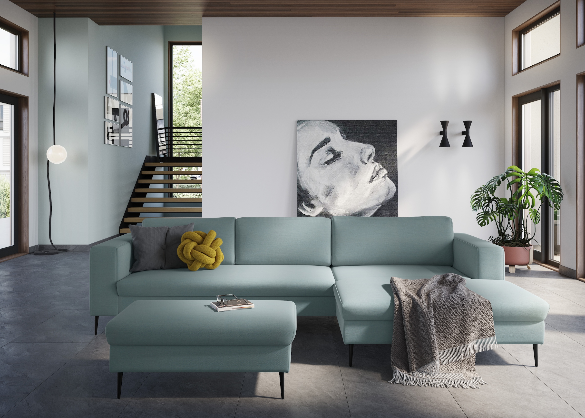 DOMO collection Sitzhocker »Modica«, passend zur Serie, auch in Cord