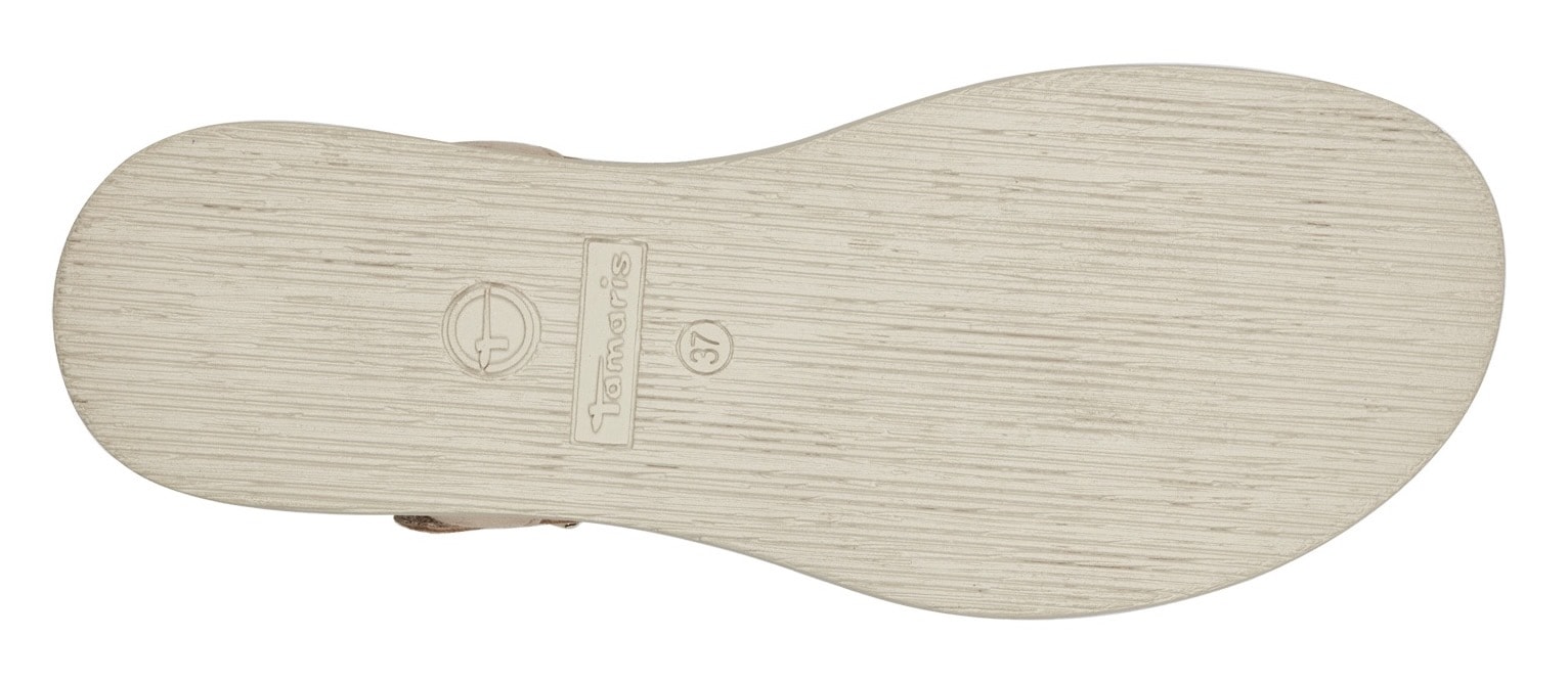 Tamaris Keilsandalette, Sommerschuh, Riemchensandale mit mattierter Zierkette