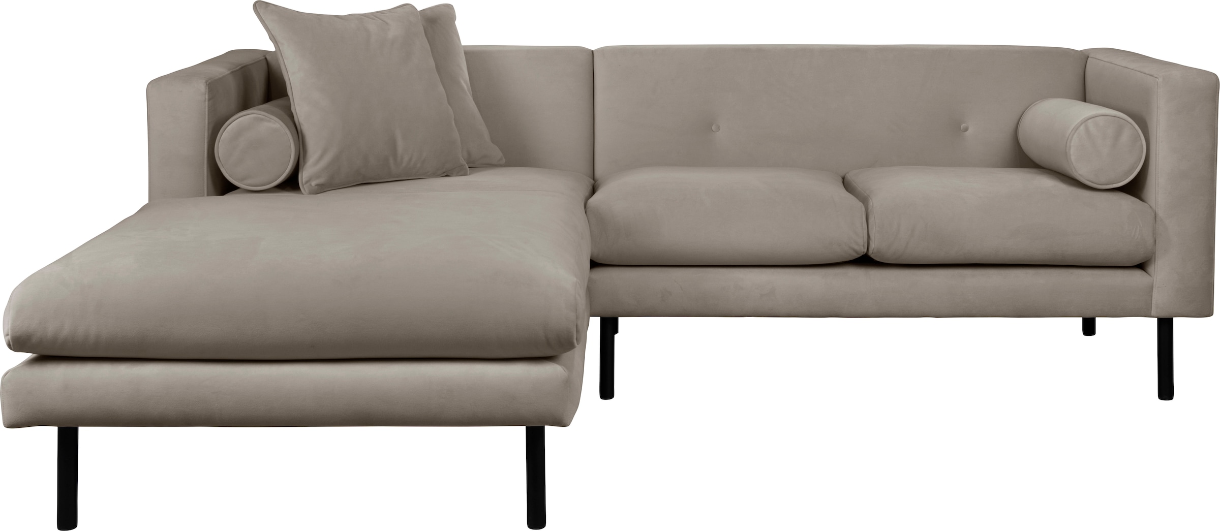 Home affaire Ecksofa »Lillibeth L-Form Designsofa, Maße B/T/H: 240/173/83 cm«, Zierkissen als Wendekissen, in Samtoptik oder Cord