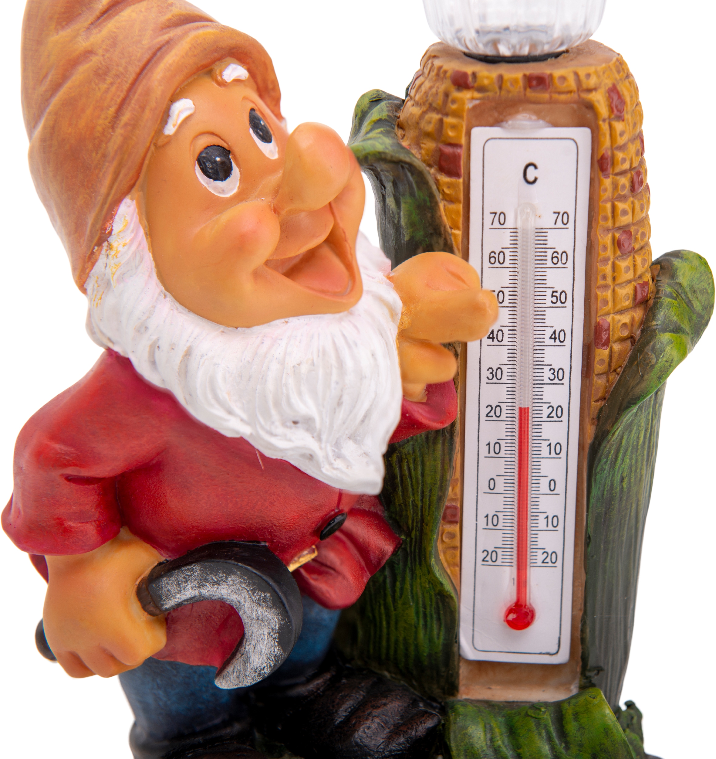 näve LED Solarleuchte »Zwerg mit Thermometer«, 1 flammig, incl. 1x LED /0.02W 3500K/3lm,Maße: l: 14cm; b: 10cm; h: 26cm