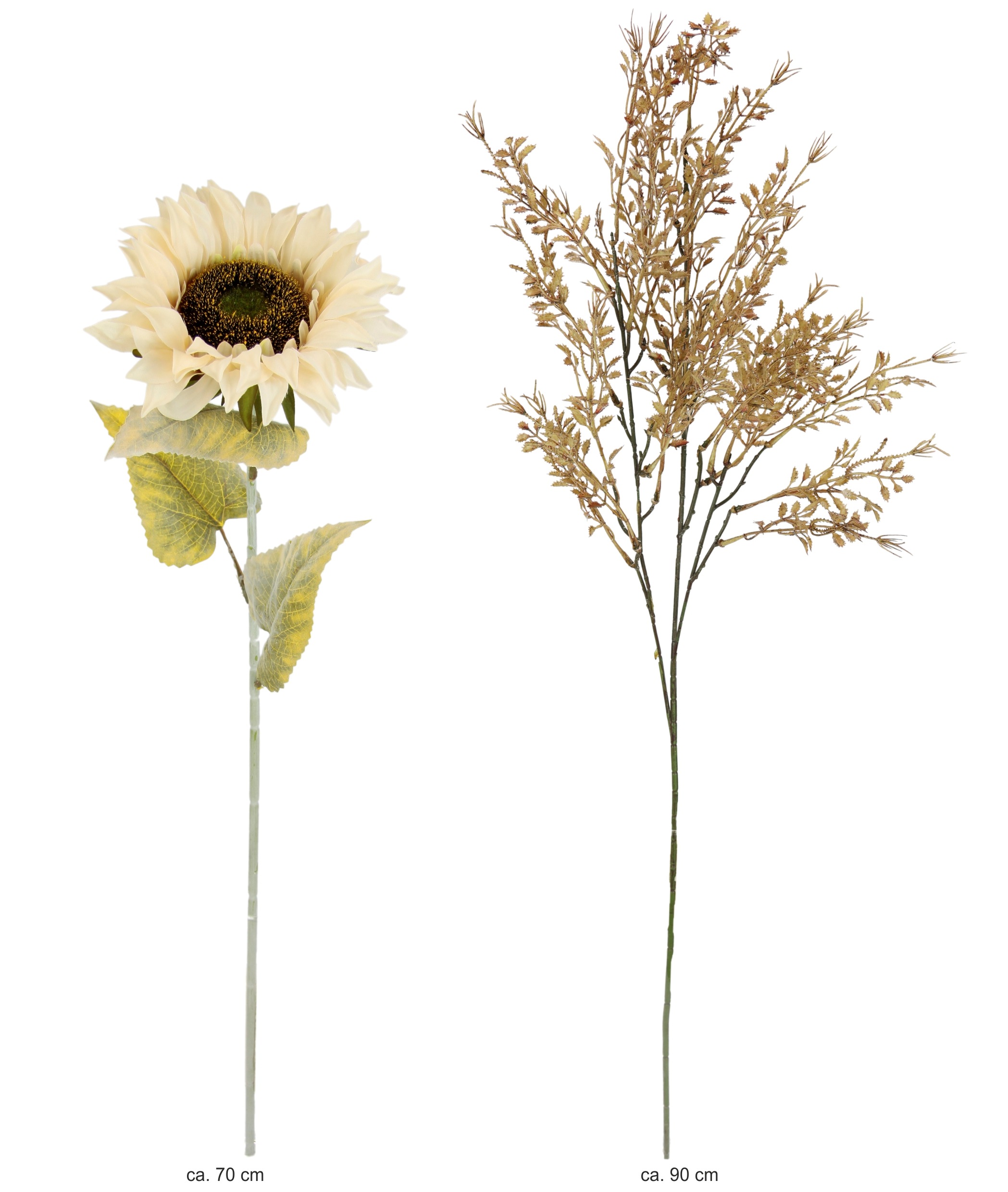 I.GE.A. Kunstblumenstrauß »Kunstblumen Set Sonnenblume«, Mit Dekozweig 70cm Blumenarrangement Sonnenblumenzweig künstlich Deko