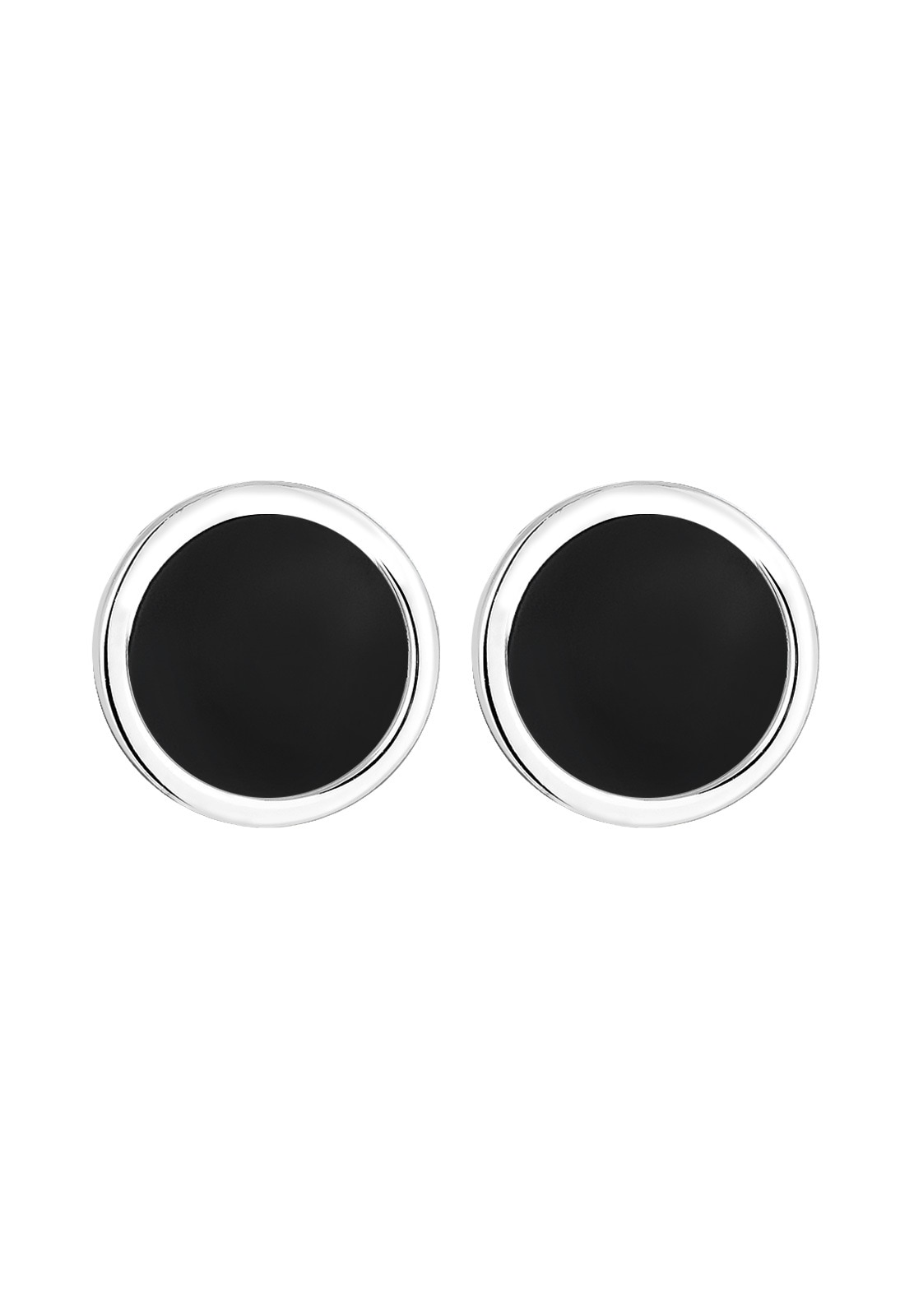 Kuzzoi Paar Ohrstecker »Basic Kreis Geo Emaille 925 Silber«
