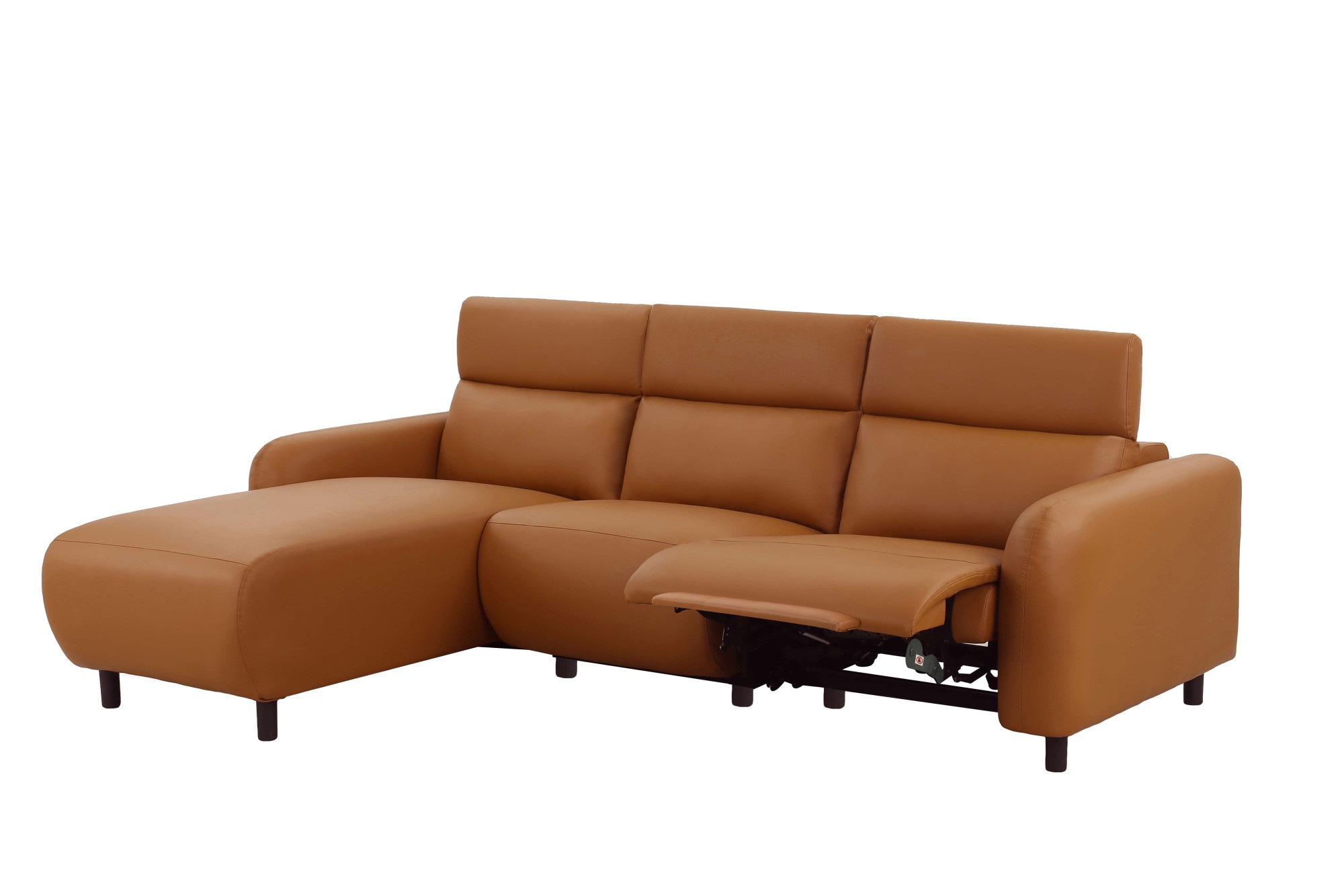 Home affaire Ecksofa »SKAANE Kunstleder, L-Form, 274 cm, manuelle u. elektrische Funktion,«, rundes Design, Kopfteilverstellung, Federkernpolsterung