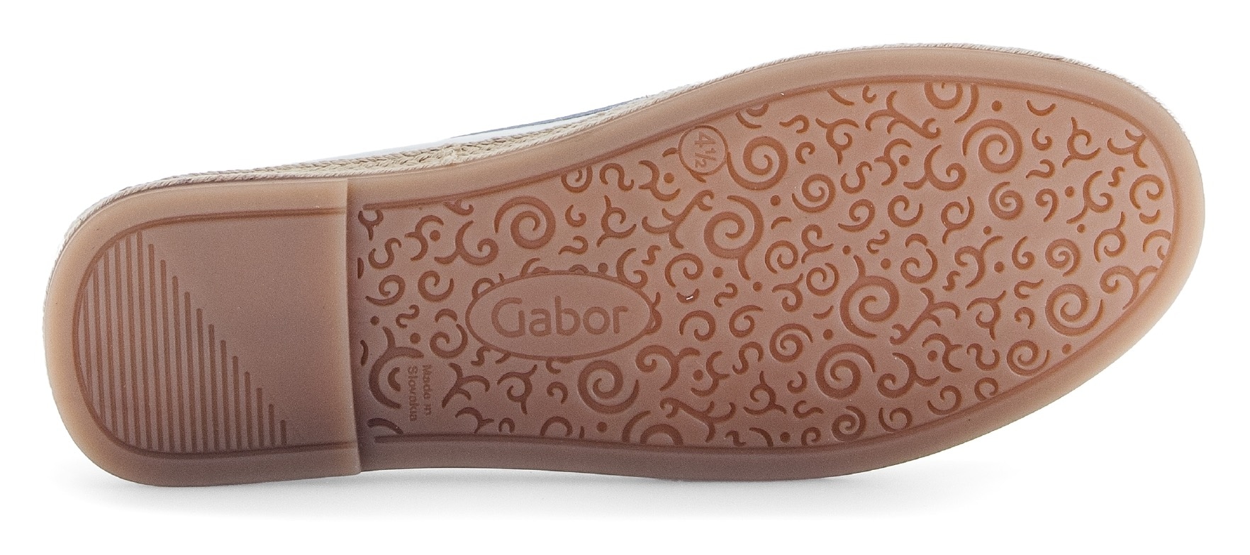Gabor Slipper, Schlupfschuh, Bequemschuh, Flats mit jutebezogenem Plateau
