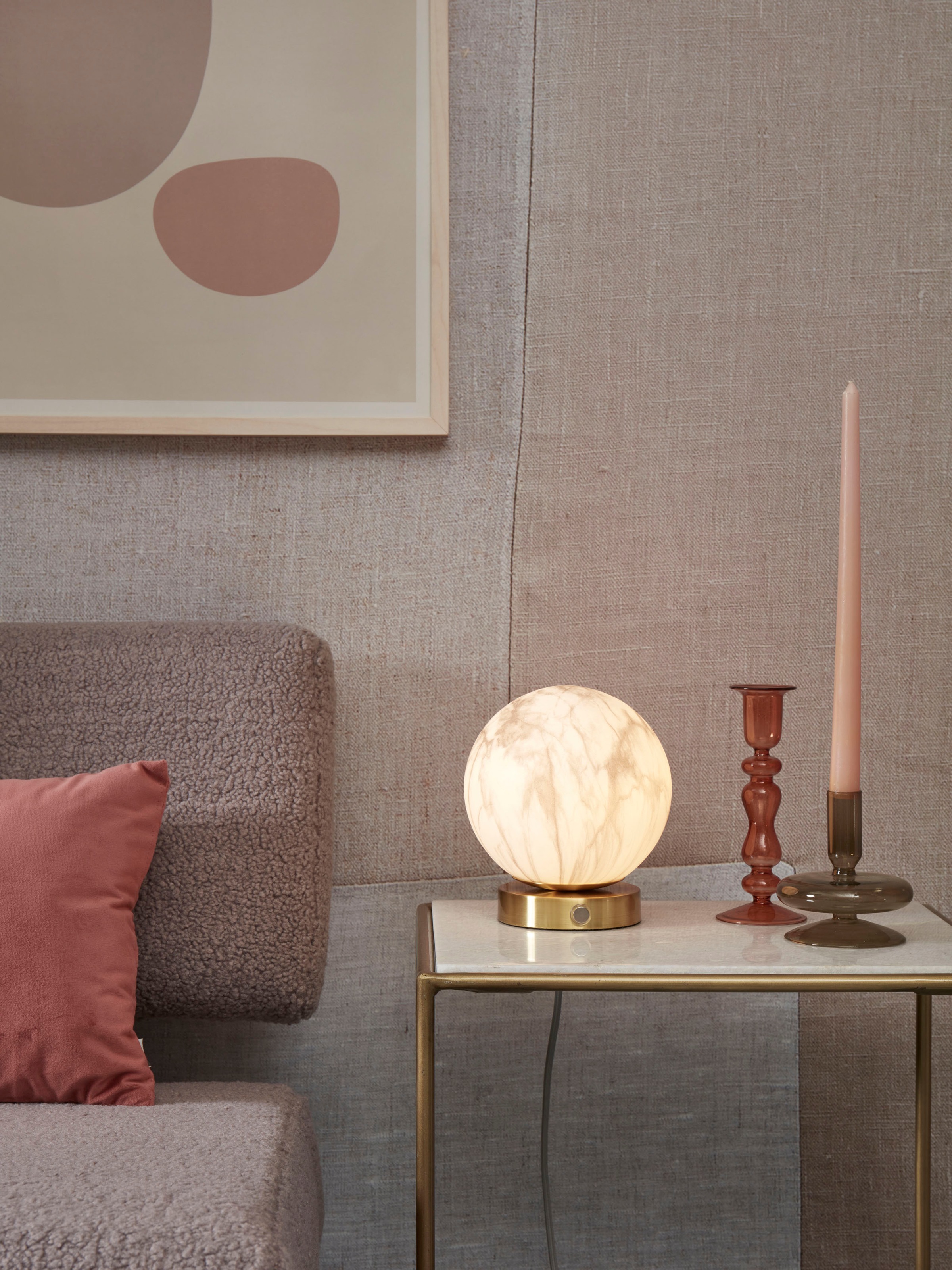 it's About RoMi Tischleuchte »CARRARA«, 1 flammig, Leuchtmittel E14 | LED wechselbar, Marmor Look