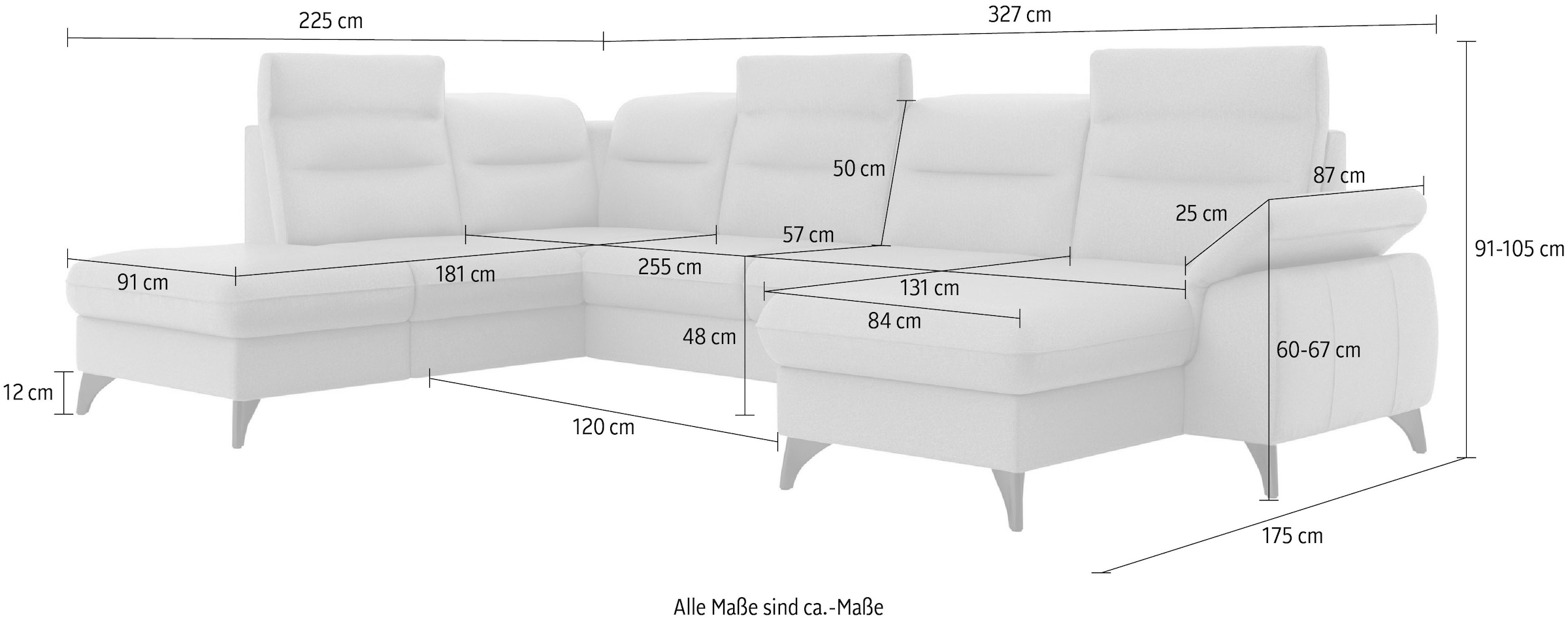 sit&more Wohnlandschaft »Astoria U-Form«, wahlweise mit motorischer Relaxfunktion