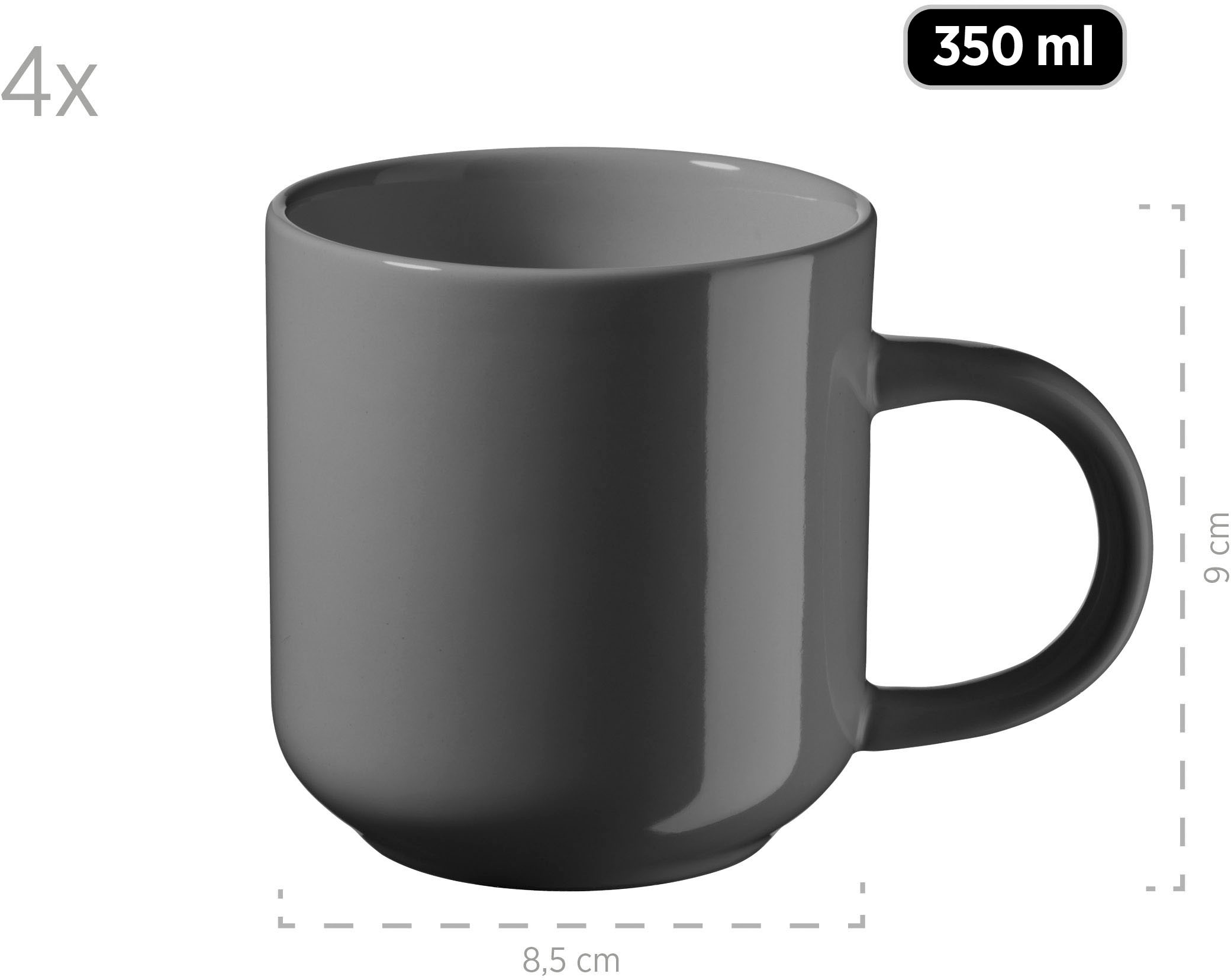 MÄSER Kombiservice »Geschirr-Set, Service Alenia« 16 Teile, für 4 Personen