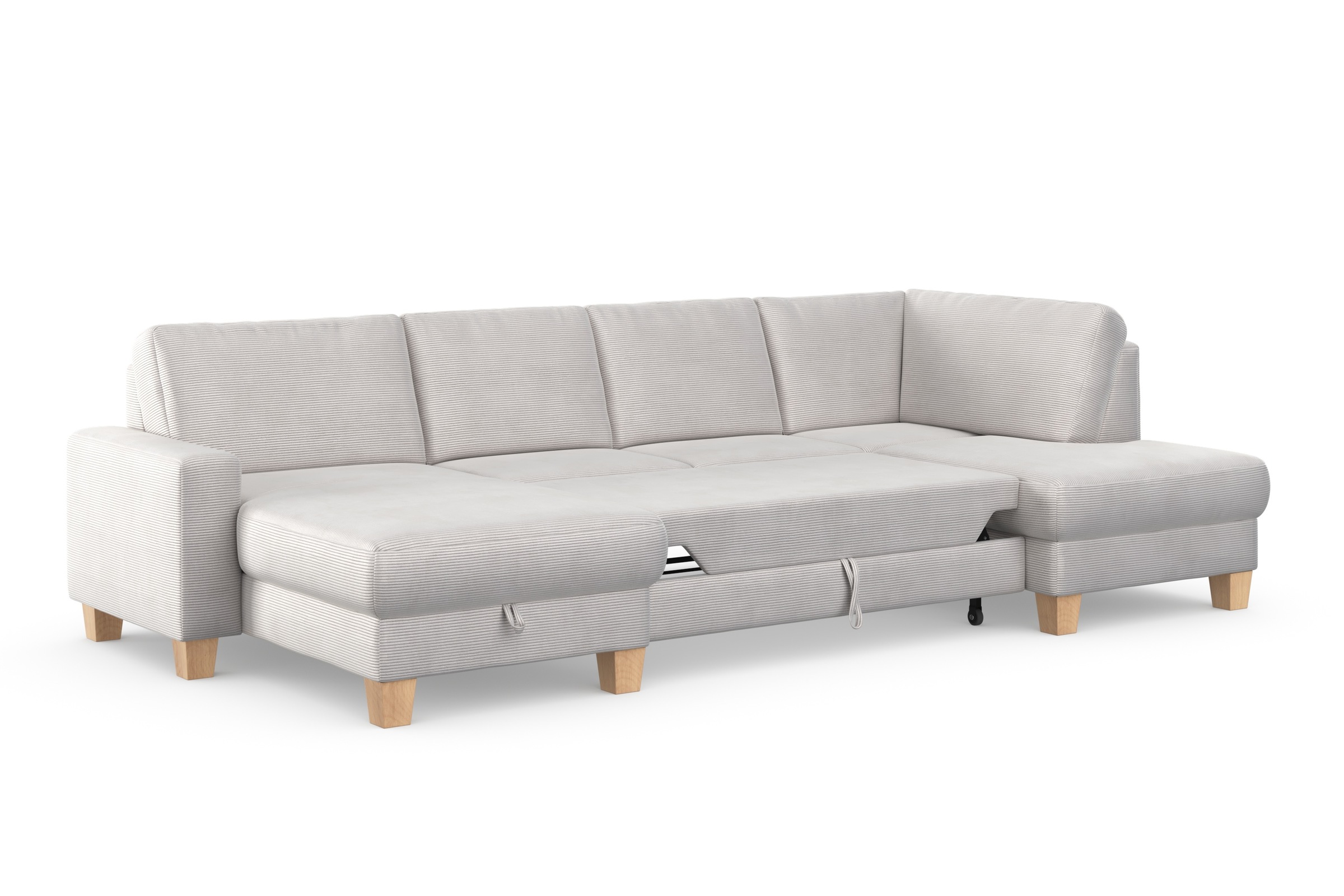Home affaire Wohnlandschaft »Summer U-Form«, mit oder ohne Bettfunktion und Bettkasten, Cord-Bezug