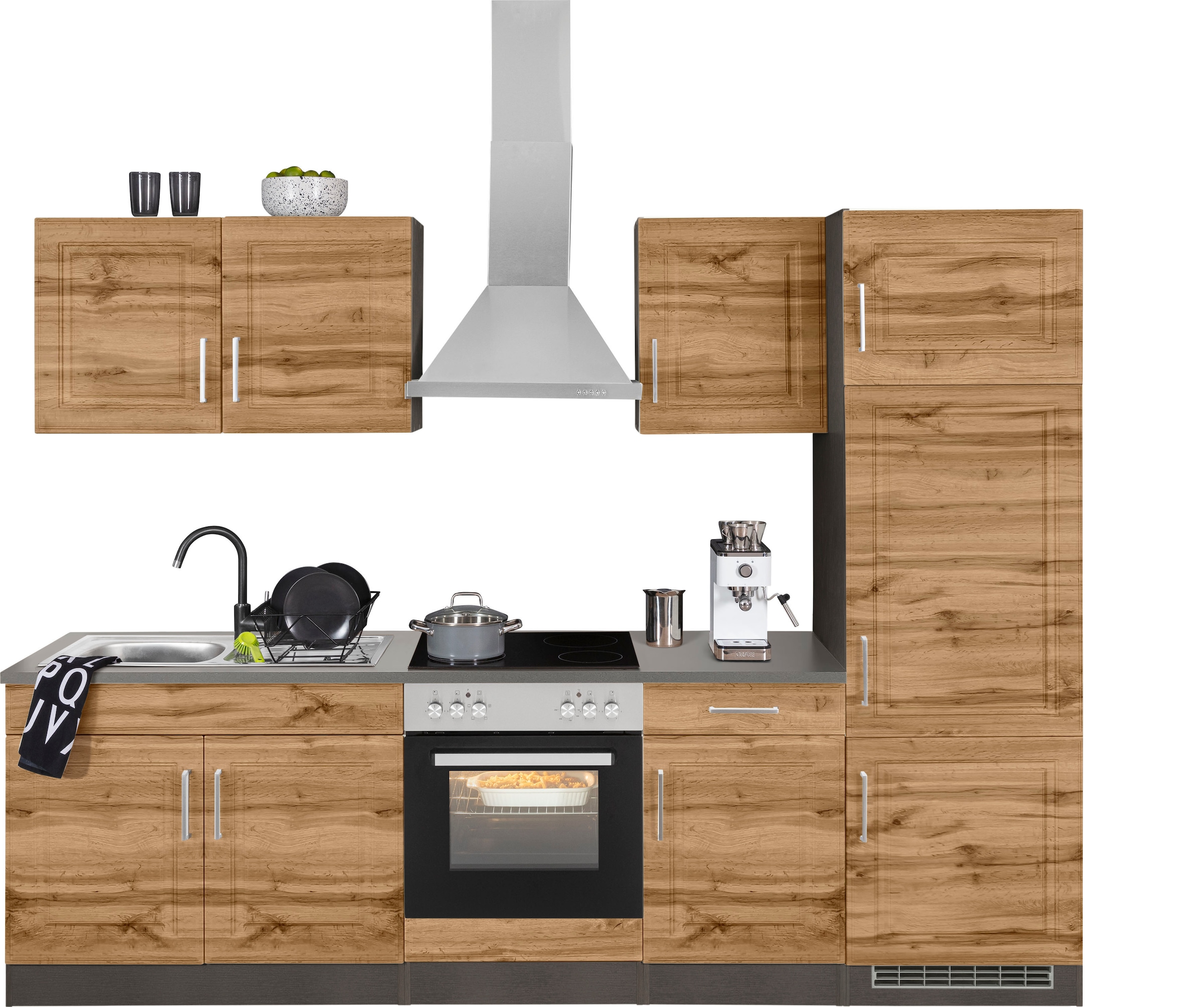 KOCHSTATION Küchenzeile »KS-Stockholm«, Breite 270 cm, mit hochwertigen MDF günstig online kaufen