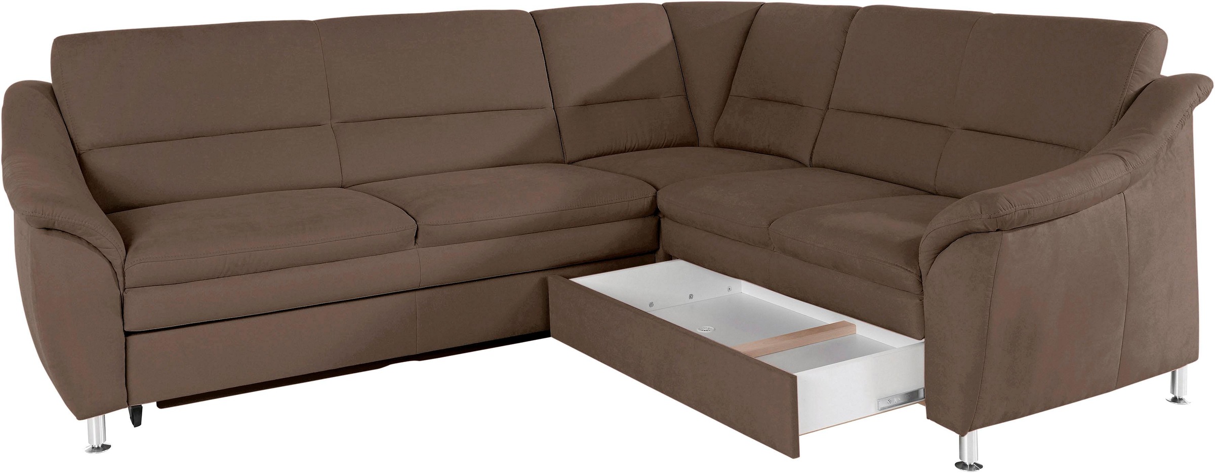 Places of Style Ecksofa »Cardoso L-Form«, Federkern, wahlweise mit Bett, Schubkasten, teilweise Relaxfunktion