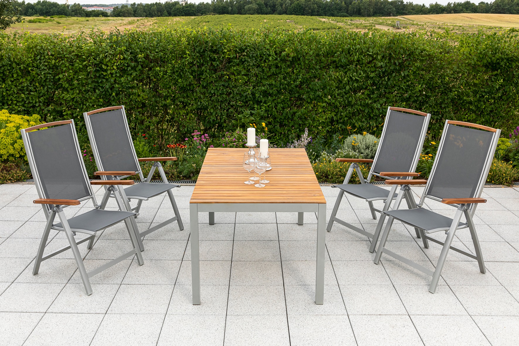MERXX Garten-Essgruppe »»Siena«« Set, 5-fach verstellbare Rückenlehne, 5 St günstig online kaufen