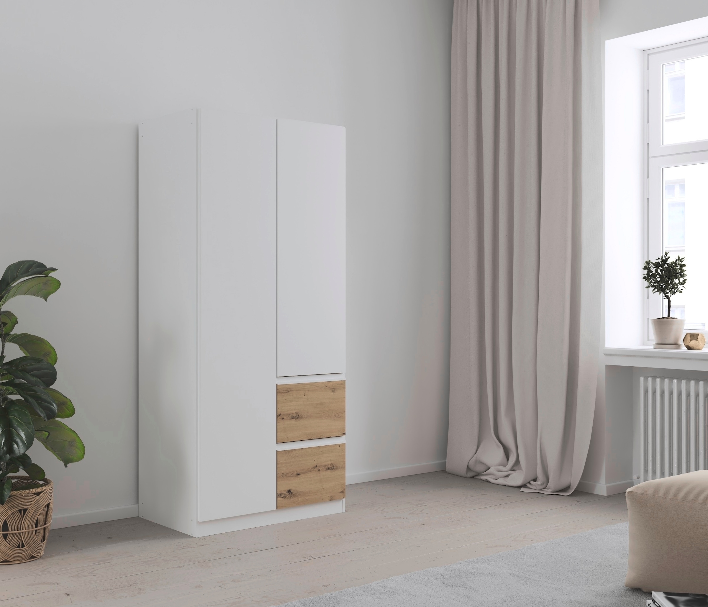 rauch Drehtürenschrank »Kleiderschrank Schrank Garderobe Wäscheschrank COSTA«, Breite 91 cm grifflose Front mit Push-to-Open Funktion MADE IN GERMANY
