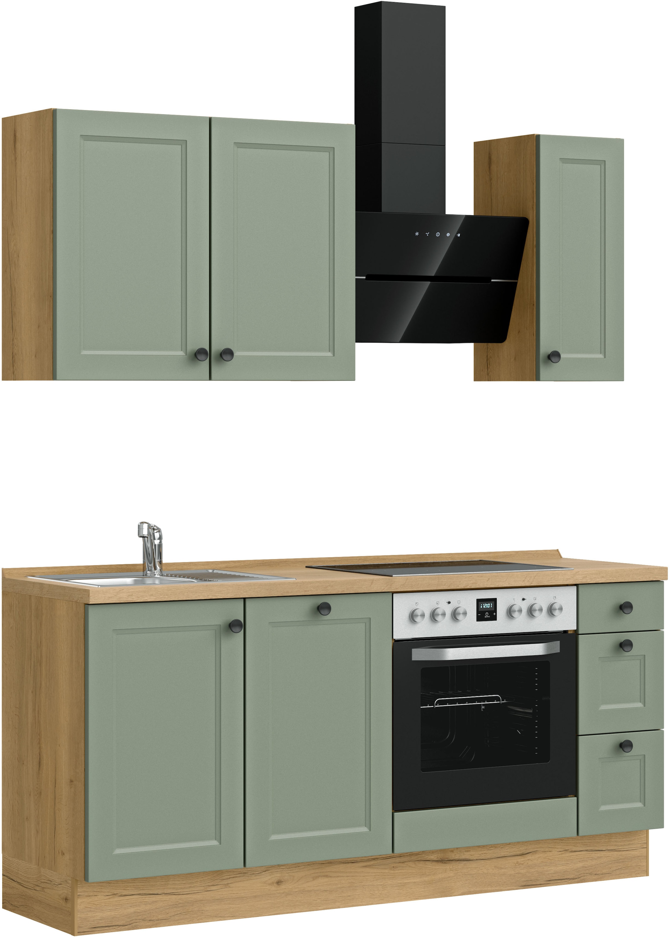 nobilia® Küchenzeile »"Cascada II"«, vormontiert, Ausrichtung wählbar, Breite 180 cm, wahlw. mit E-Geräten