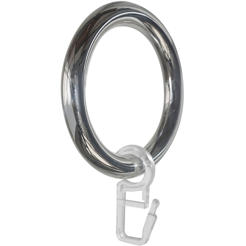 GARESA Gardinenring »Kunststoffring mit Haken« für Durchmesser bis 28mm, einfache Montage chromfarben Ø 28 cm