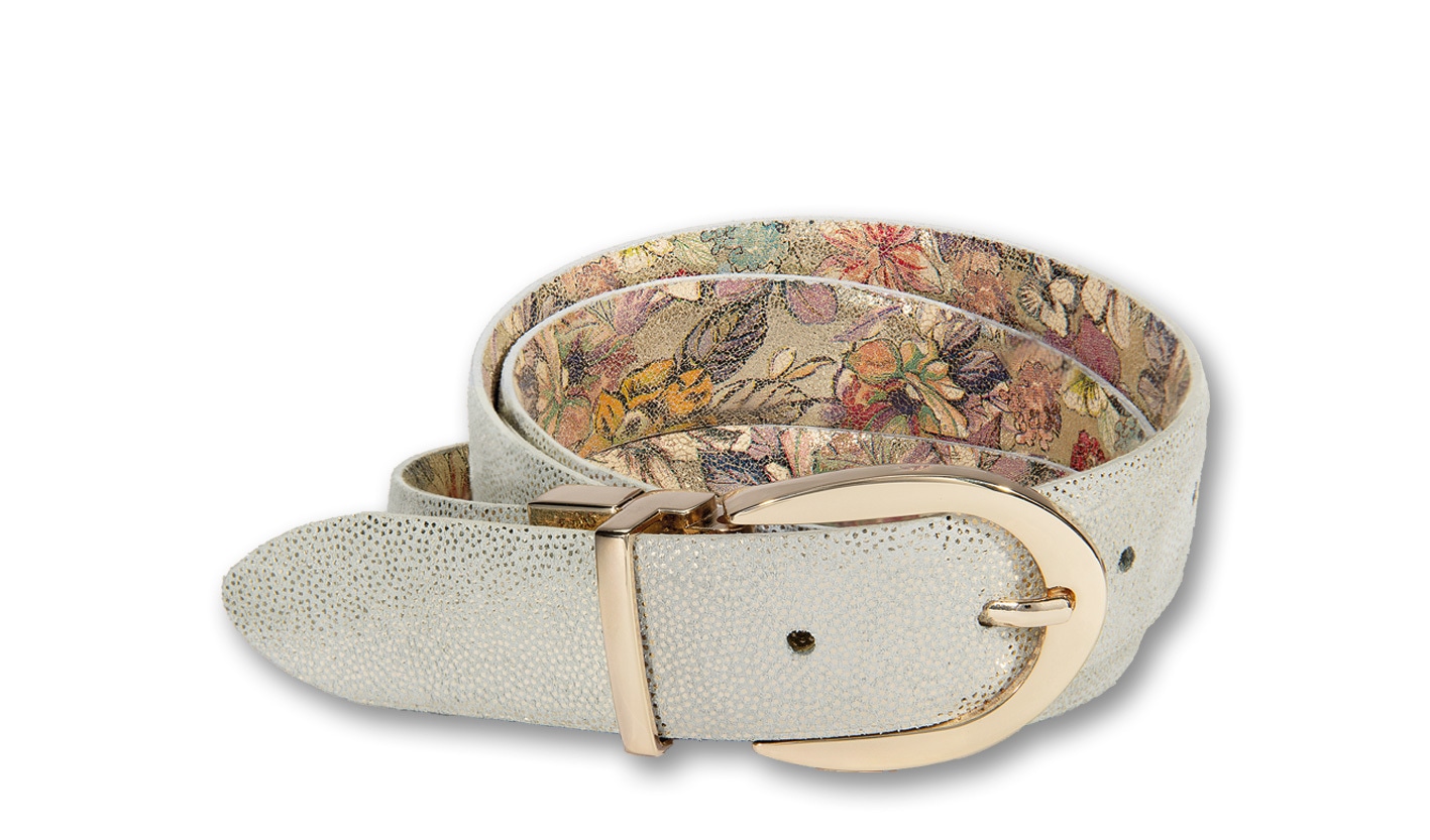 Silbergift Wendegürtel »Wendegürtel mit Flowerpower und Silberglanz«