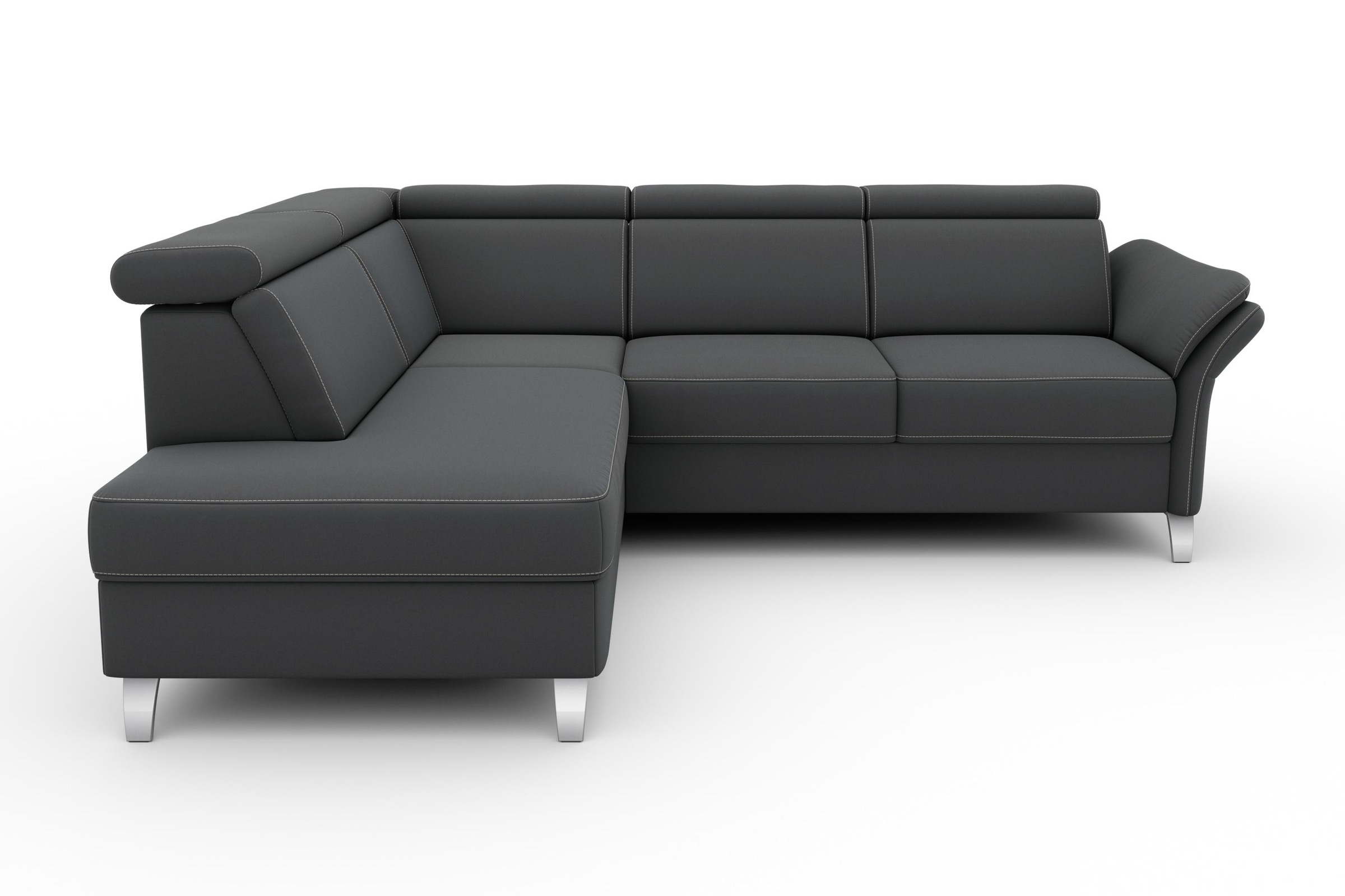 sit&more Ecksofa »Vincenzo L-Form«, inklusive Kopfteilverstellung, wahlweise mit Bettfunktion, Bettkasten