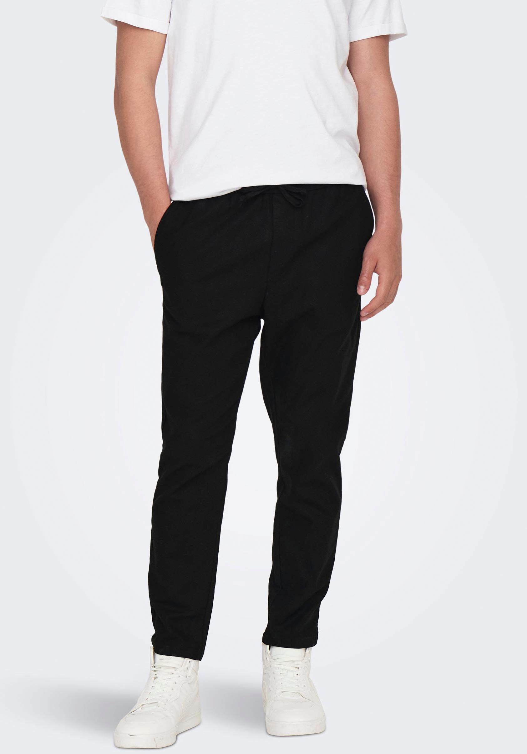 ONLY & SONS Stoffhose »ONSLINUS CROP 0007 COT LIN PNT NOOS«, mit Leinen kaufen