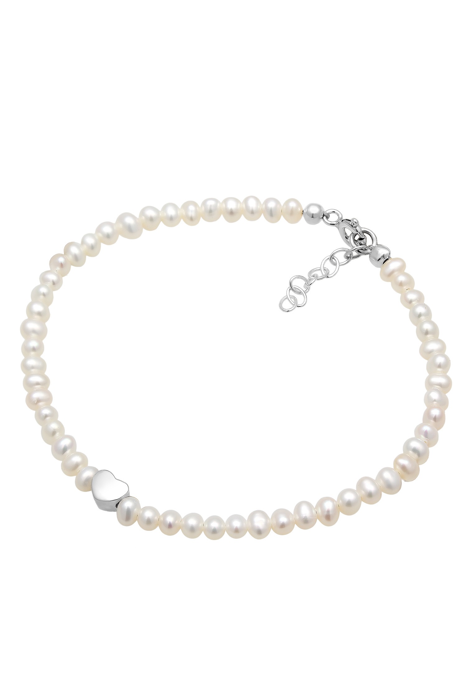 Elli Perlenarmband »Valentinstag Herz Süßwasserzuchtperle 925 Silber«