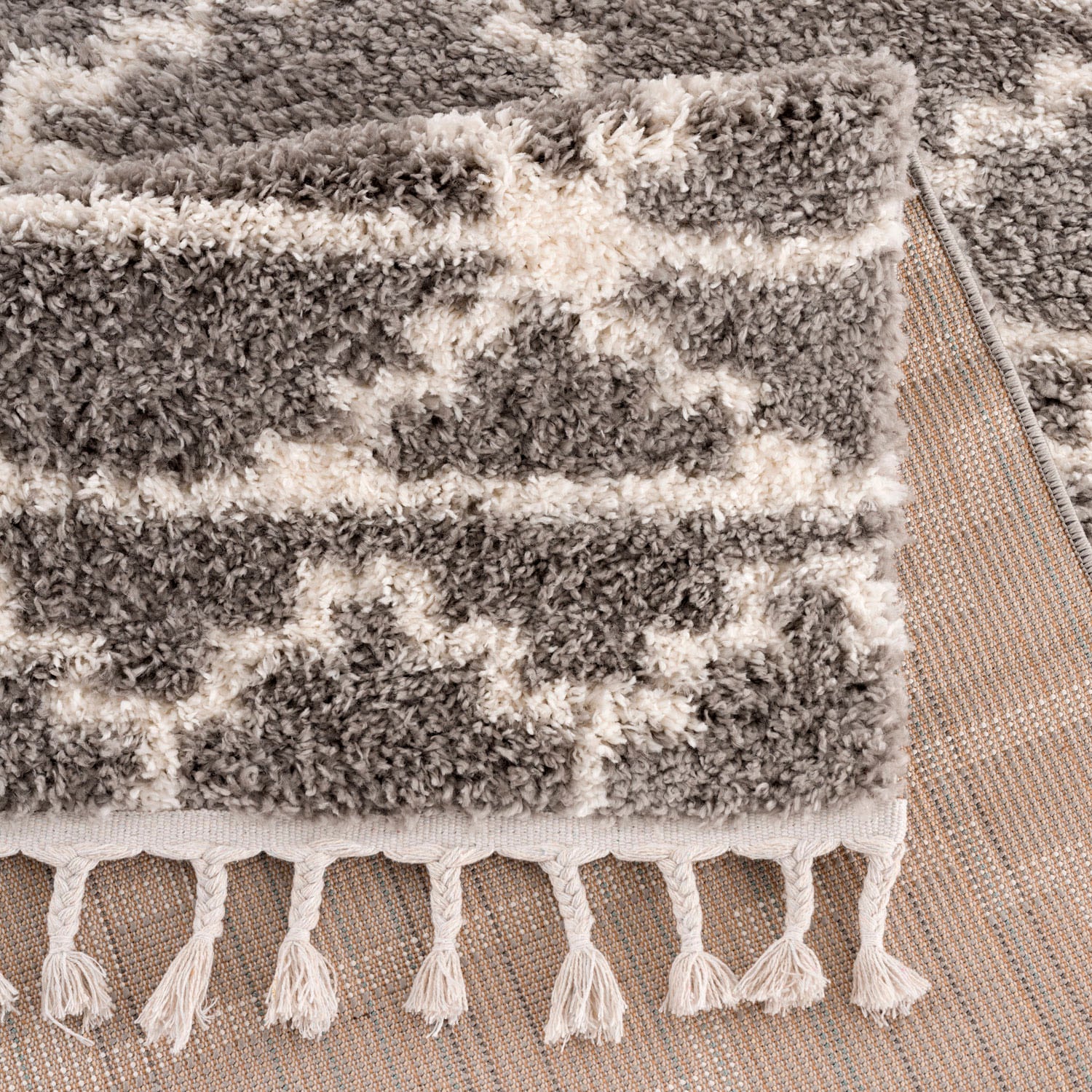 Carpet City Hochflor-Teppich »Pulpy 530«, rechteckig, 30 mm Höhe, besonders weich, mit Fransen, Geo-Muster