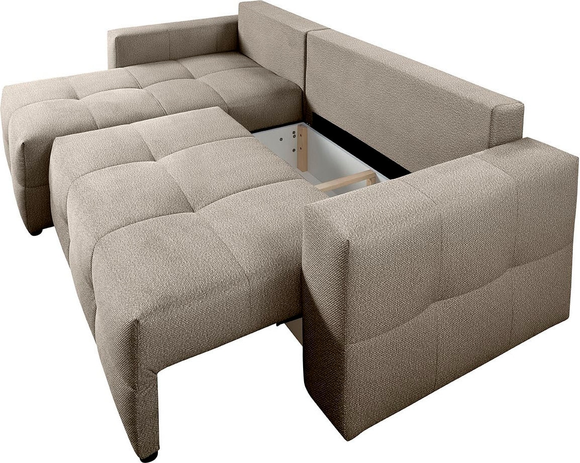 exxpo - sofa fashion Ecksofa Praktische Funktionsecke mit Federkern, Bettfunktion und Stauraum