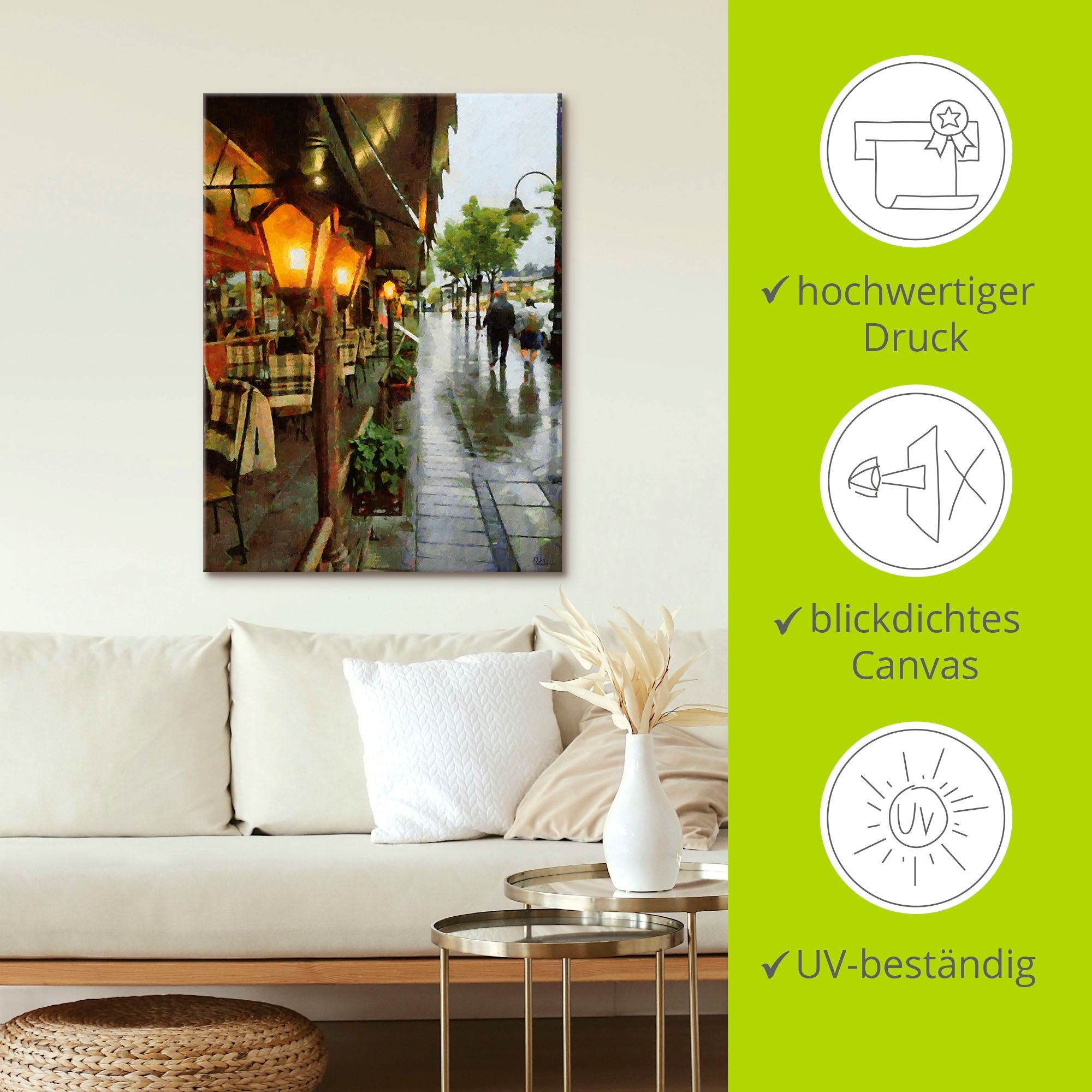 Artland Wandbild »Restaurant Lampen«, Restaurant & Cafés, (1 St.), als Alubild, Outdoorbild, Leinwandbild, Poster in verschied. Größen