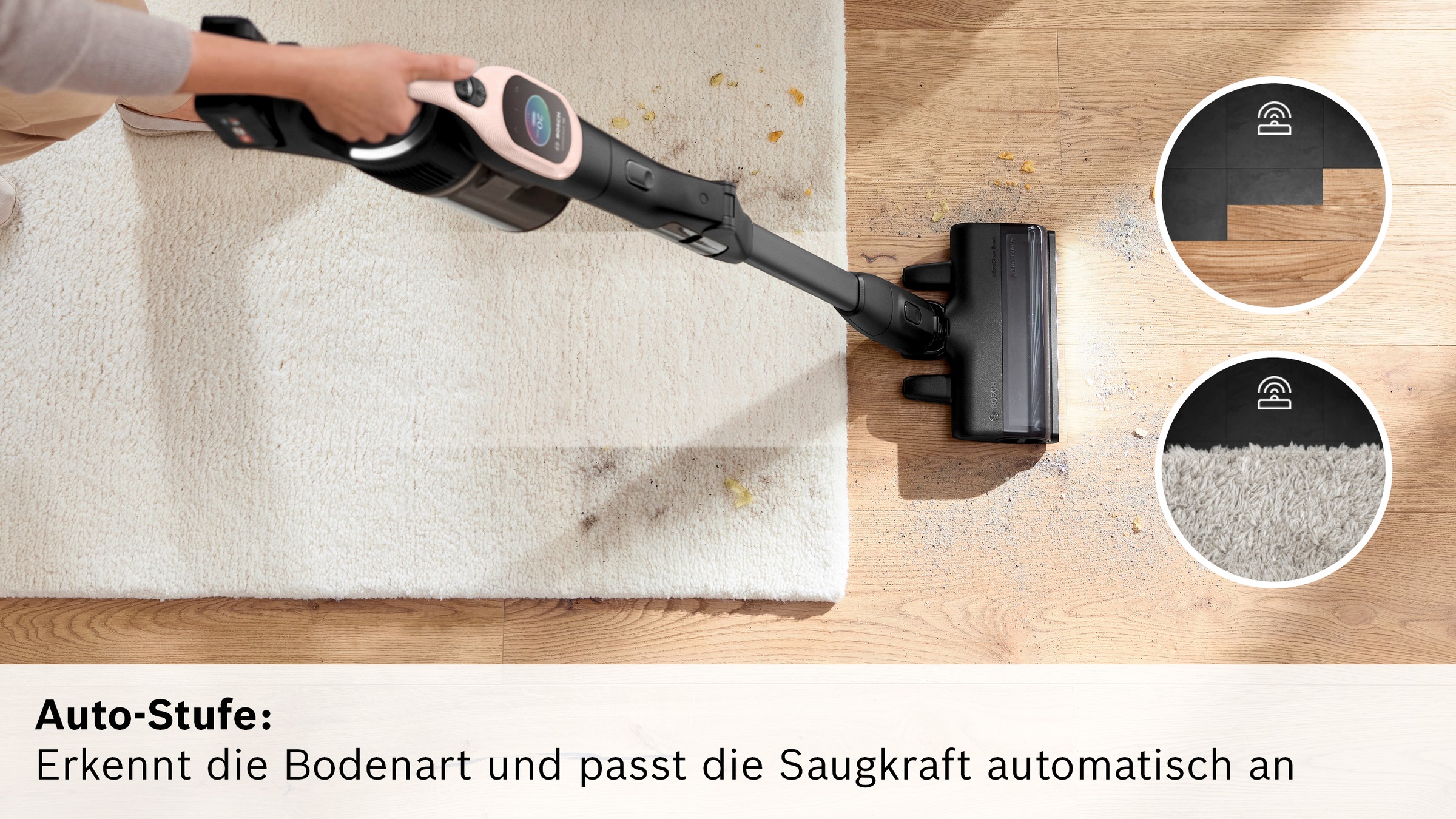BOSCH Akku-Stielstaubsauger »BKS1041RHF« HEPA-Filtersystem, 10 Jahre Motorgarantie, LED-Licht, powder rose