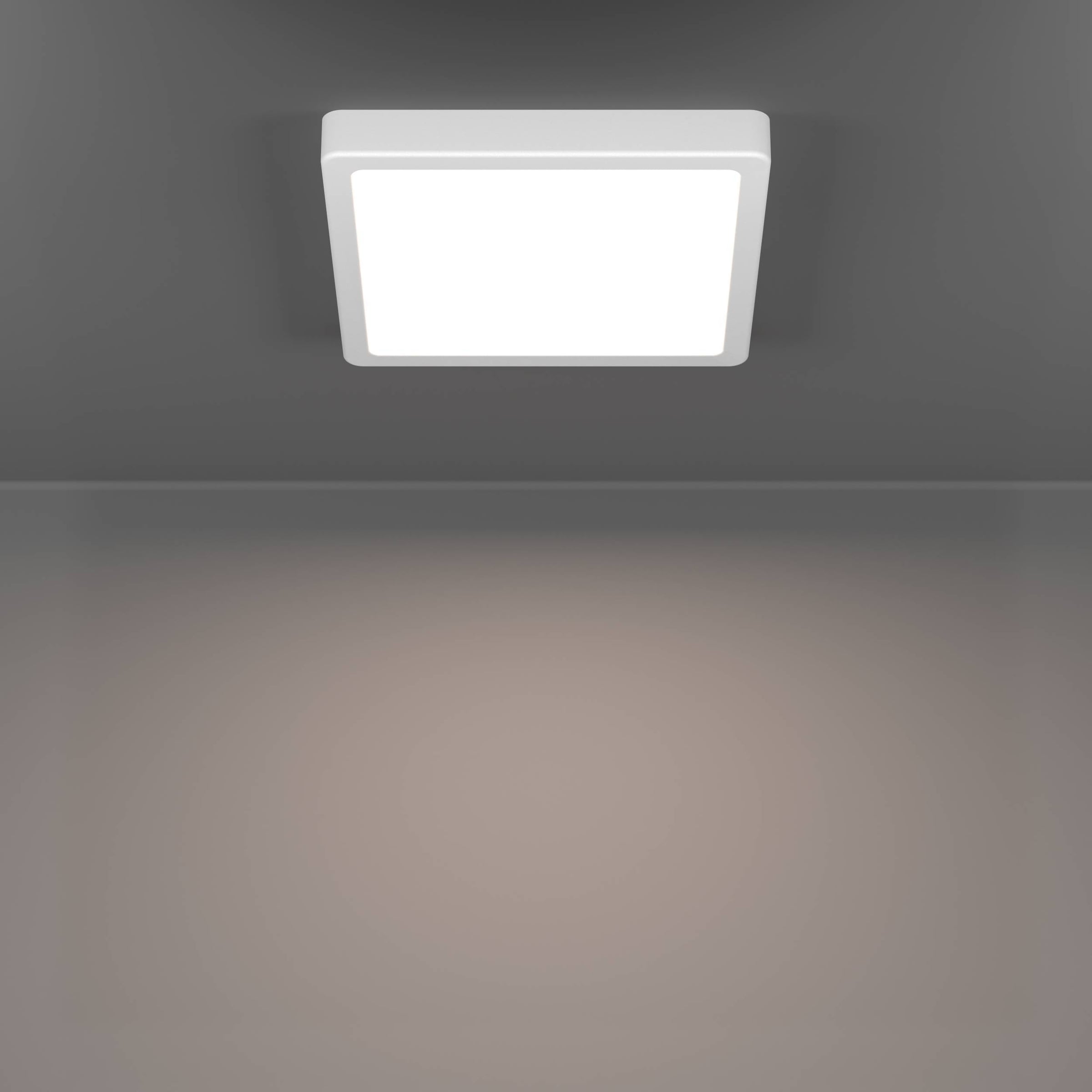 EGLO Aufbauleuchte »Fueva 6-Z Deckenlampe, ZigBee, App und Sprachsteuerung, Badlampe, IP44« LED-Modul 1 Stk. Kaltweiß | RGB Aufbauleuchte - L22 x B22 x H2,5 cm - weiß - 10,5W inkl.