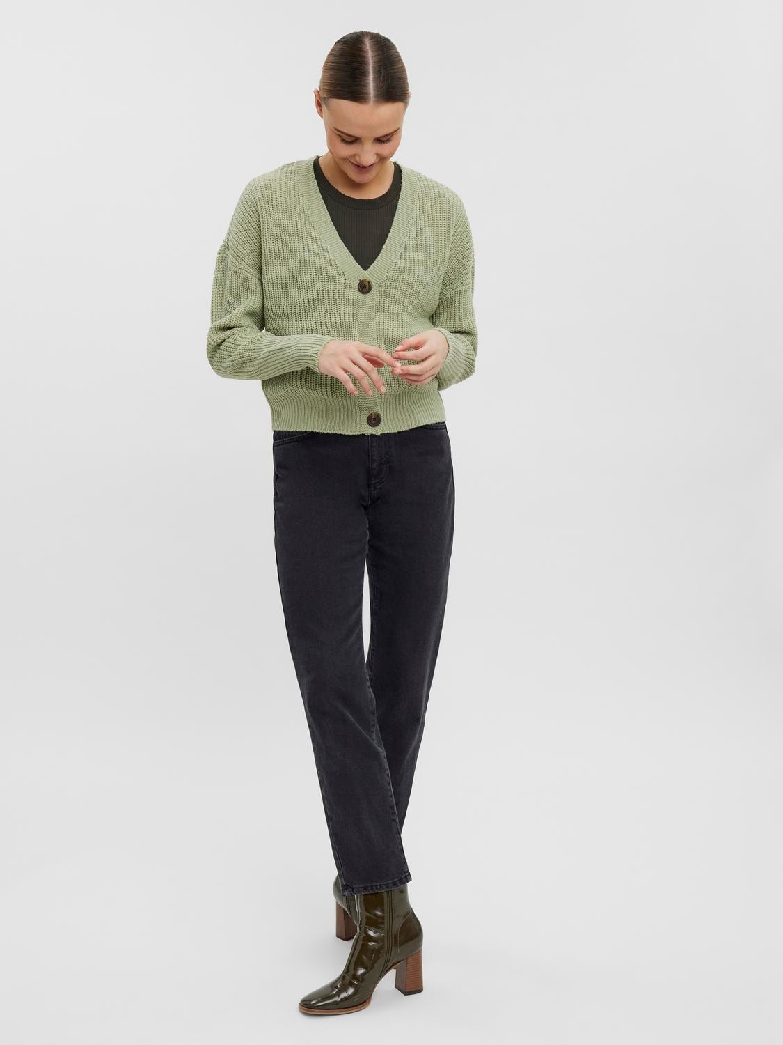 Vero Moda Strickjacke »VMLEA LS V-NECK CUFF CARDIGAN NOOS« Rippstrick