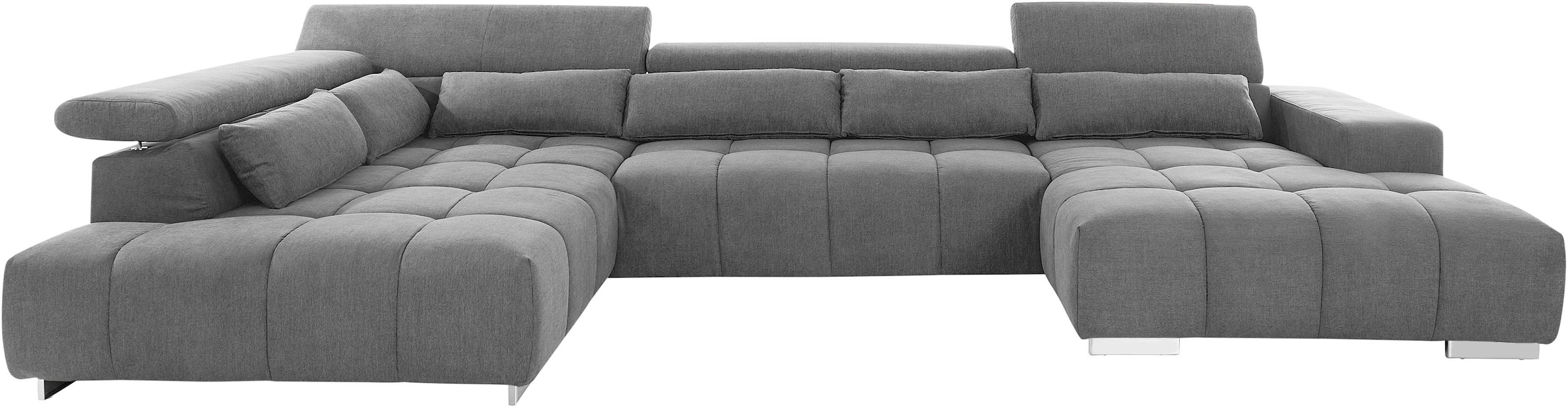 COTTA Wohnlandschaft »Orion U-Form«, mit Kopfteilverstellung & 6 Nierenkissen