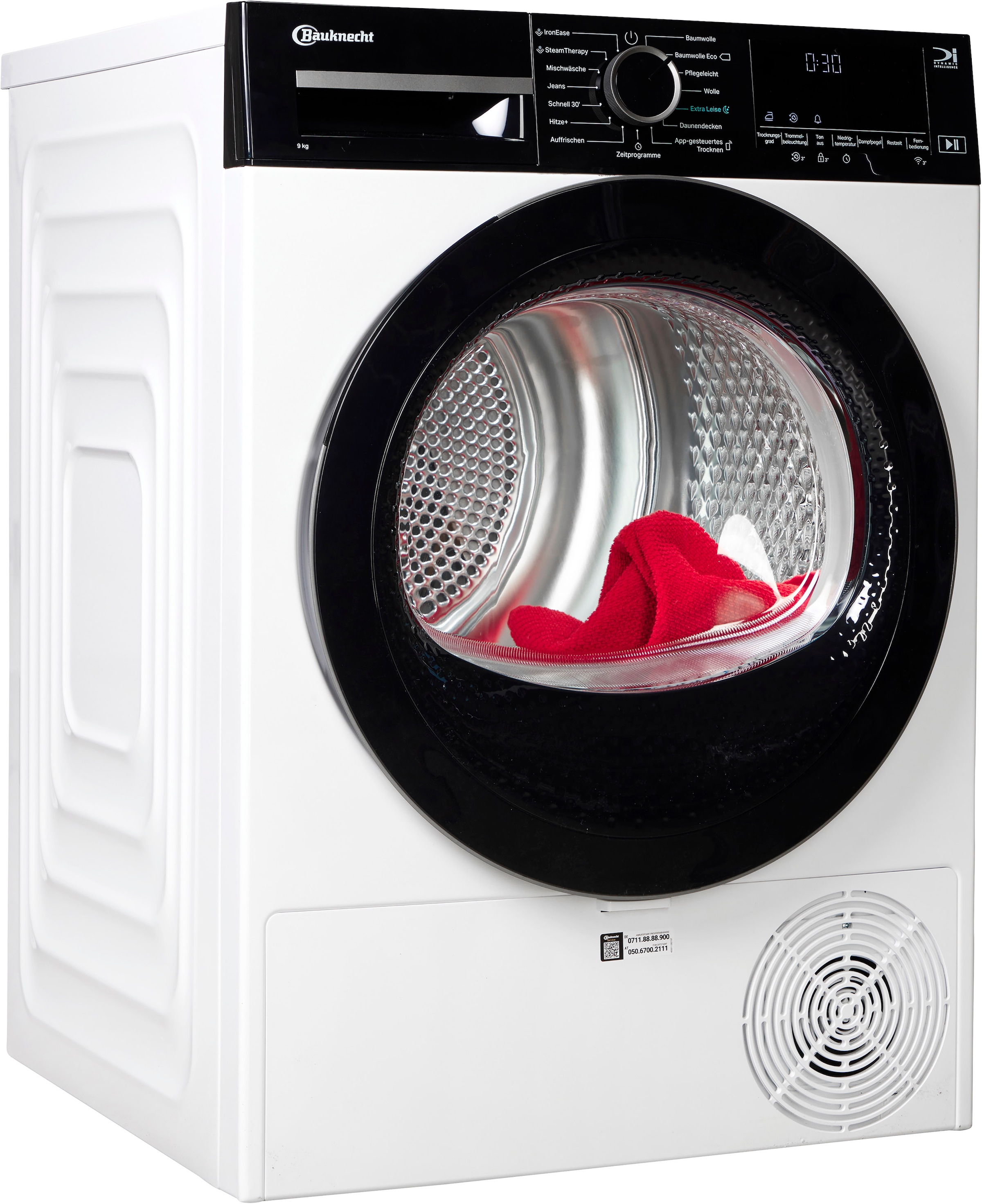 BAUKNECHT Wärmepumpentrockner »BT 95C WBS«, 9 kg, IronEase - Bügelfrei auf Knopfdruck, Silent Spin - leises Trocknen