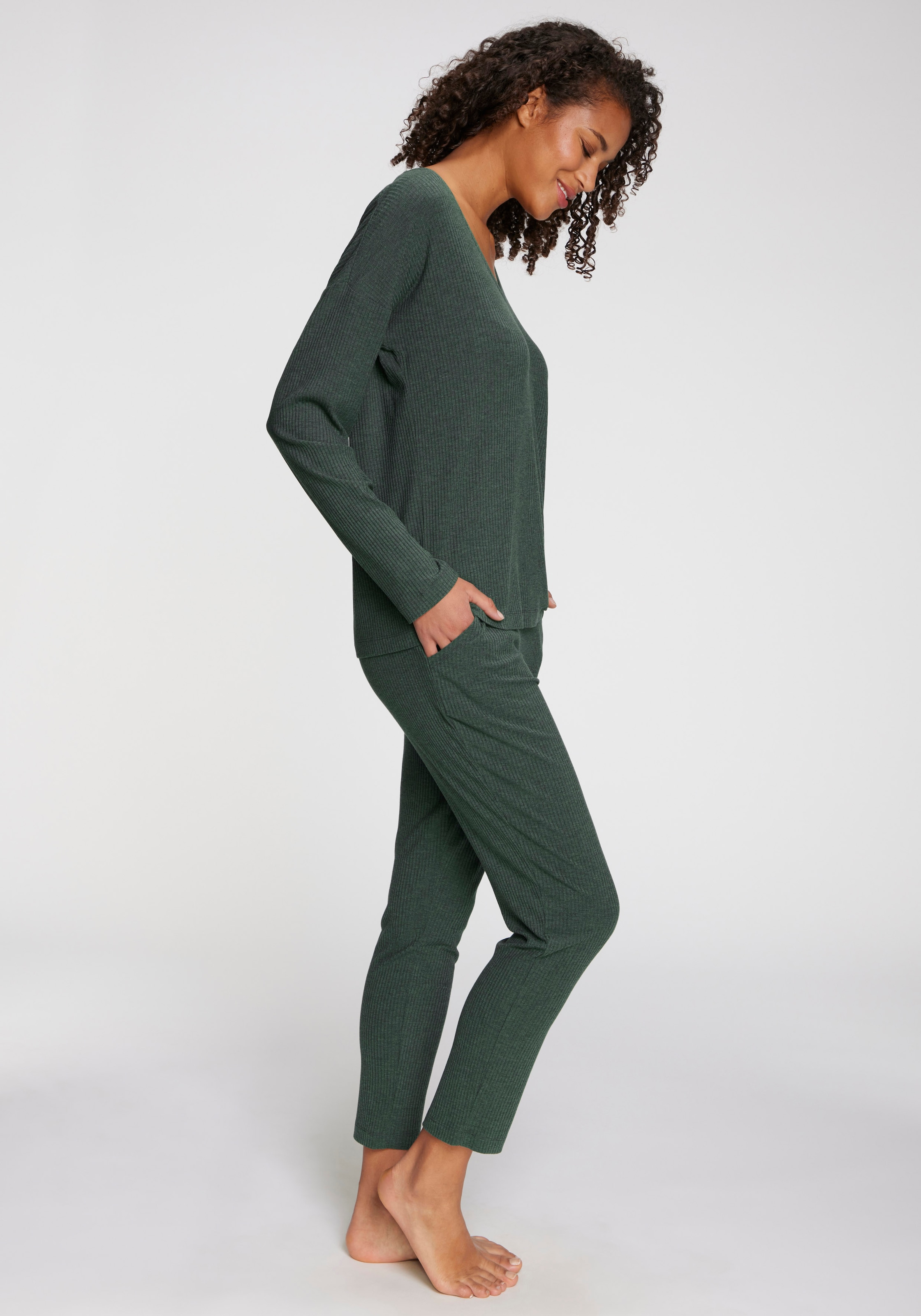 s.Oliver Pyjamahose  aus weicher Rippqualität