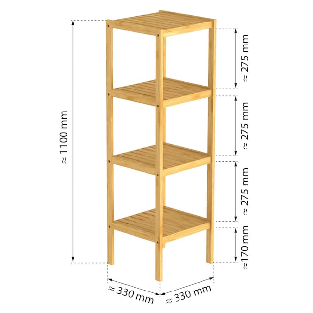 Eisl Badregal, schmal, mit 4 Ablagefächern, 34 cm breit auf Rechnung kaufen