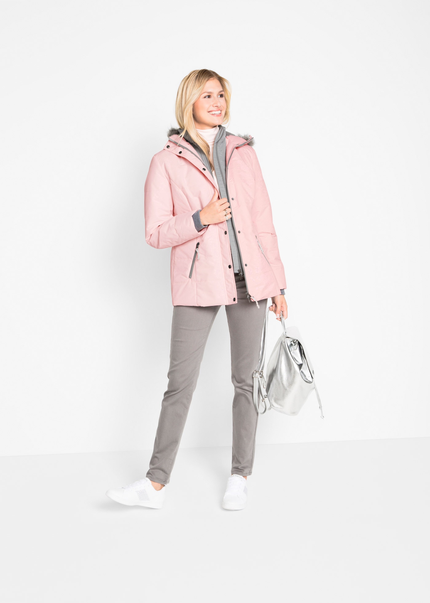 bonprix Winterjacke »Winterjacke in 2-in1 Optik« mit Kapuze Winterjacke in 2-in1 Optik