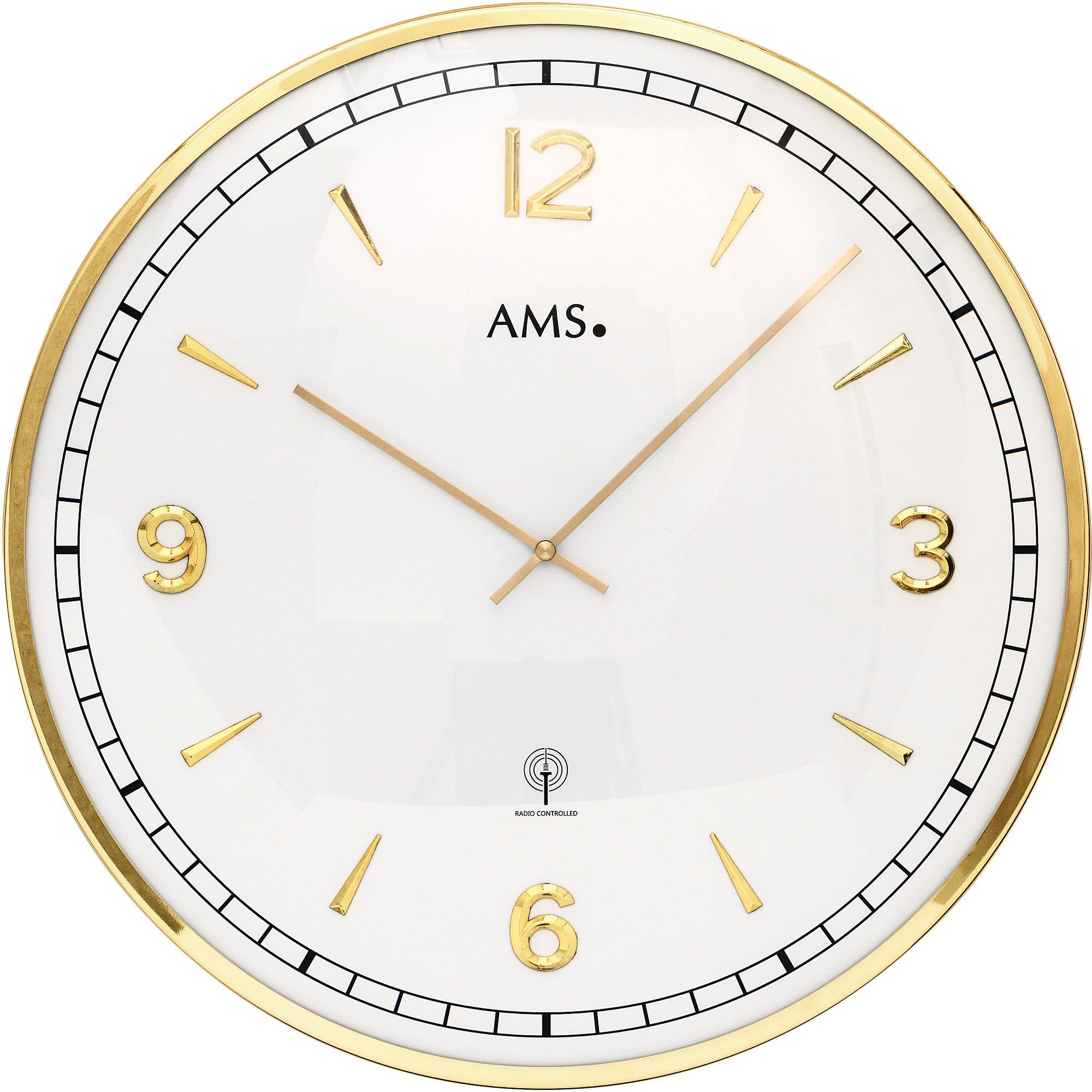 AMS Funkwanduhr »F5609«, Wanduhr, Ø ca. 40 cm, Wohnzimmer, Esszimmer, Schla günstig online kaufen