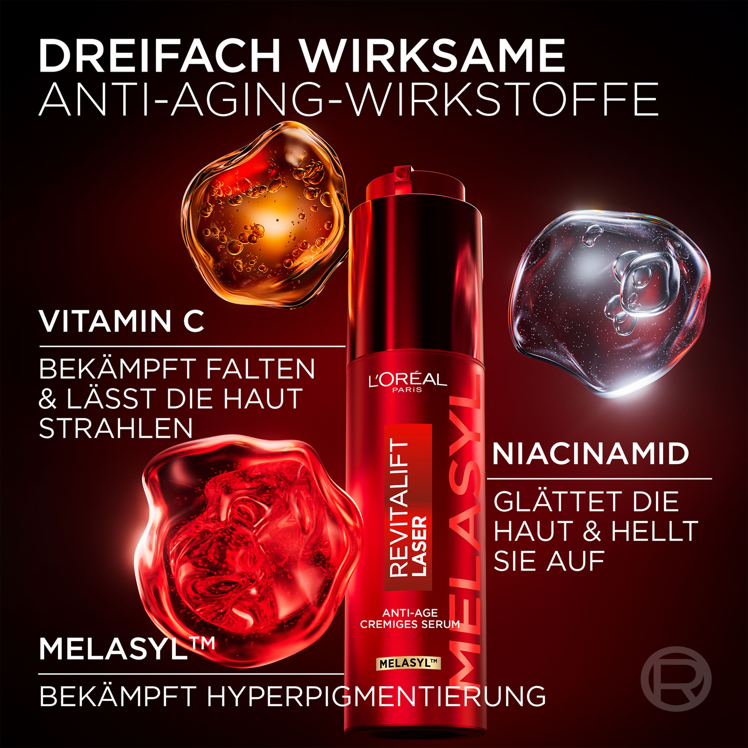 L'ORÉAL PARIS Gesichtsserum »REVITALIFT LASER ANTI-AGE CREMIGES SERUM«