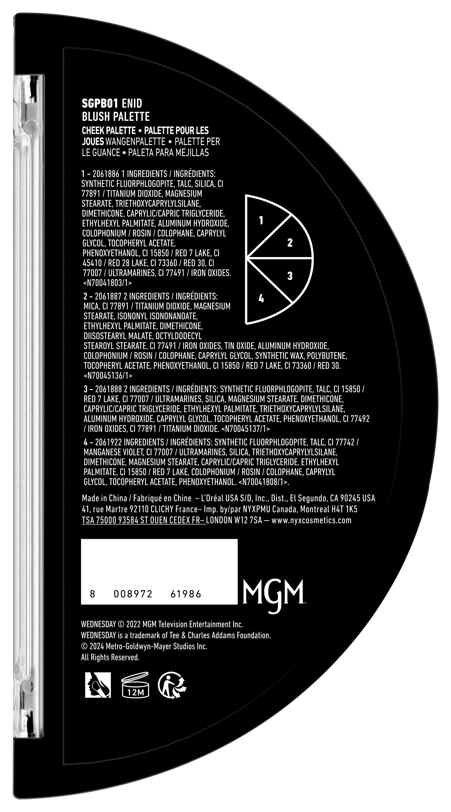 NYX Puder »NYX Professional Makeup Wednesday Stained Glass Palette Blush«