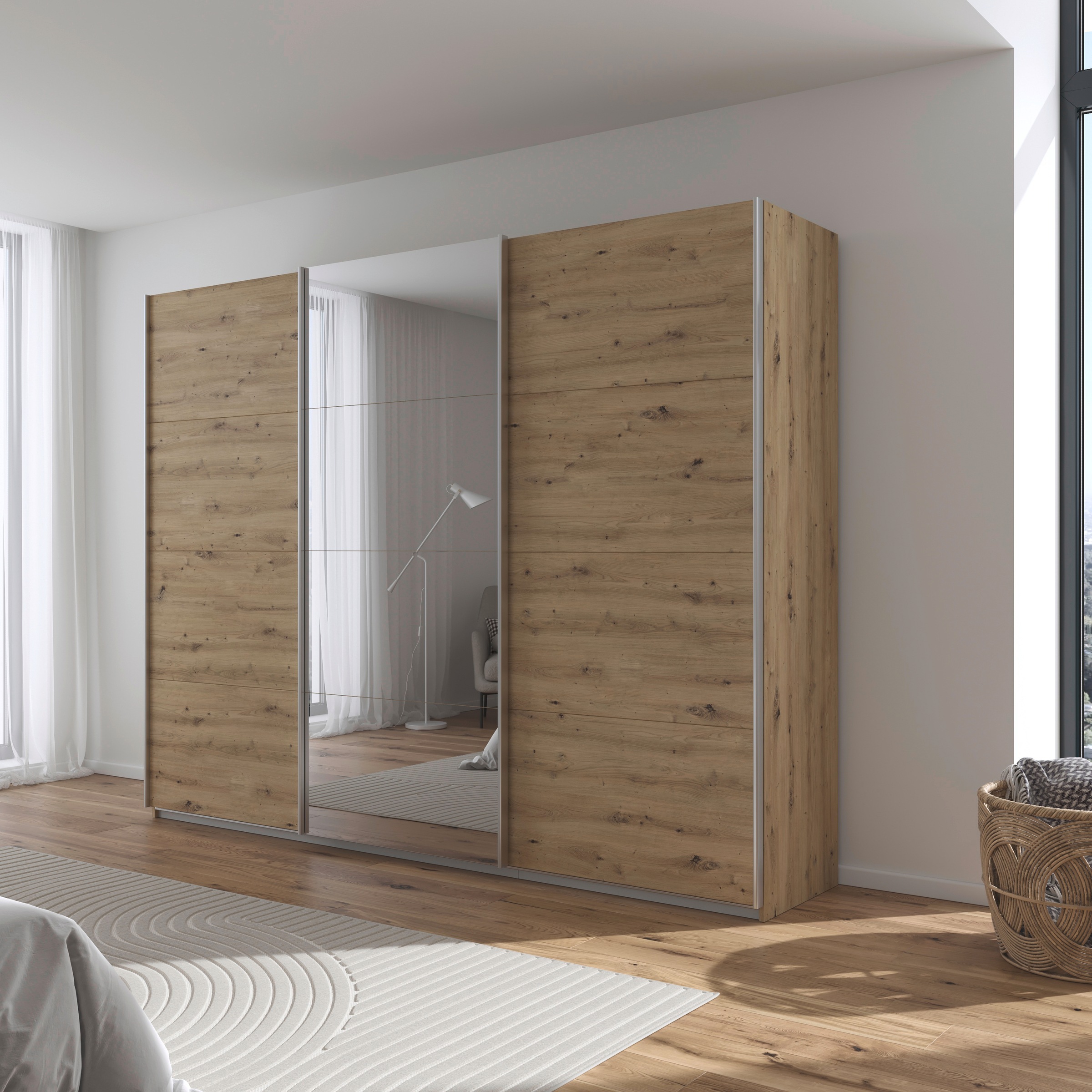 rauch Schwebetürenschrank »Kleiderschrank Schrank Garderobe AGORDO«, Top Innenausstattung, in 4 Breiten und 2 Höhen MADE IN GERMANY
