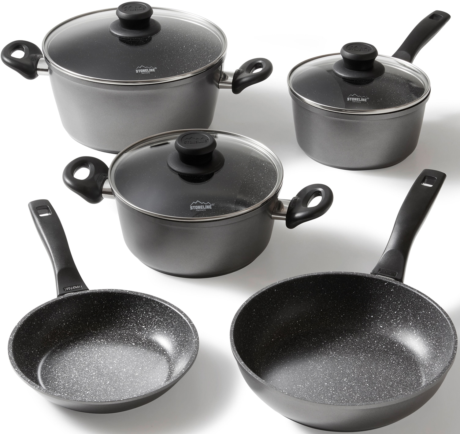 STONELINE Topf-Set, Aluminium, (Set, 5 tlg., Bratentopf 20 cm, Kochtopf 20 günstig online kaufen